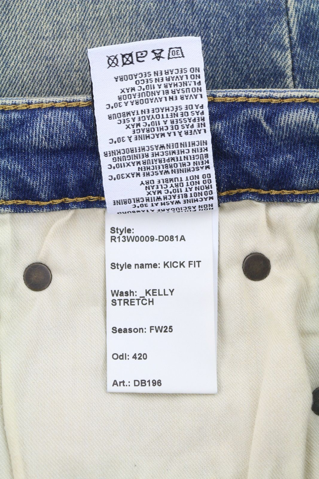 R13 KICK FIT 30 Kelly Faded Blue RRP699 87179 Size 30" / US 8 / IT 44 - 9 Thumbnail