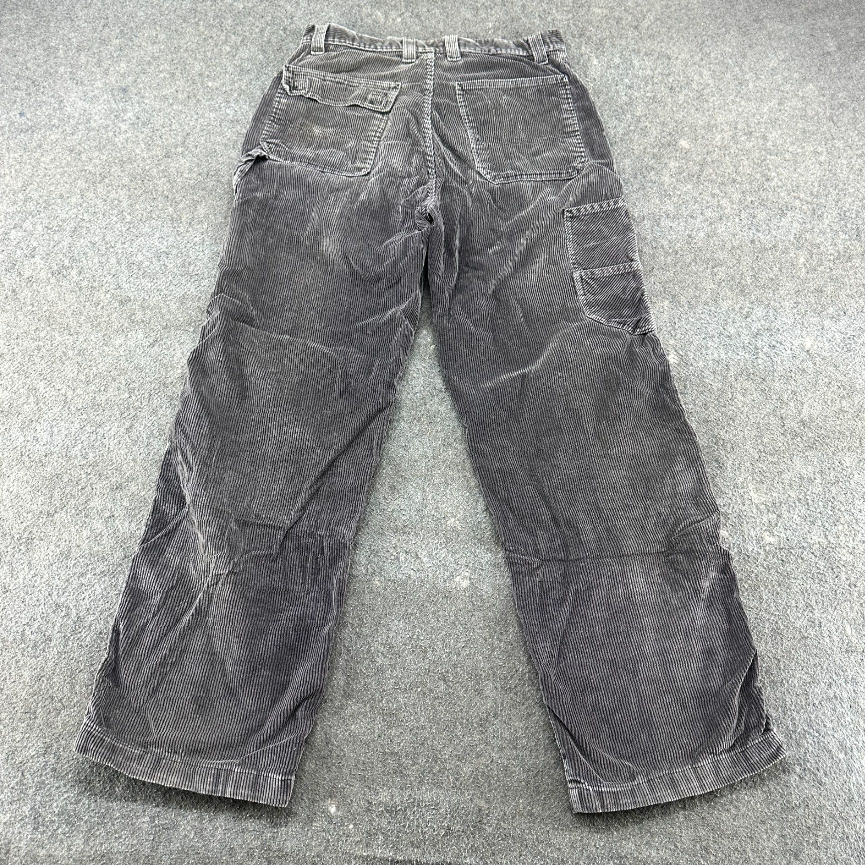 Vintage VINTAGE Badge Pants Mens 34x32 Gray Corduroy Cargo Straight 90s Grunge Baggy Carpenter Flat Front Inseam 32 Mens Size US 34 / EU 50 - 6 Thumbnail