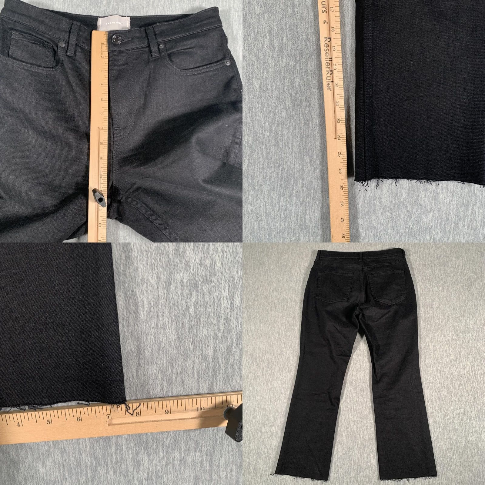 Everlane Everlane Jeans Womens 30 Black Mid Rise Straight Leg Raw Hem Denim Stretch Size 30" / US 8 / IT 44 - 8 Thumbnail