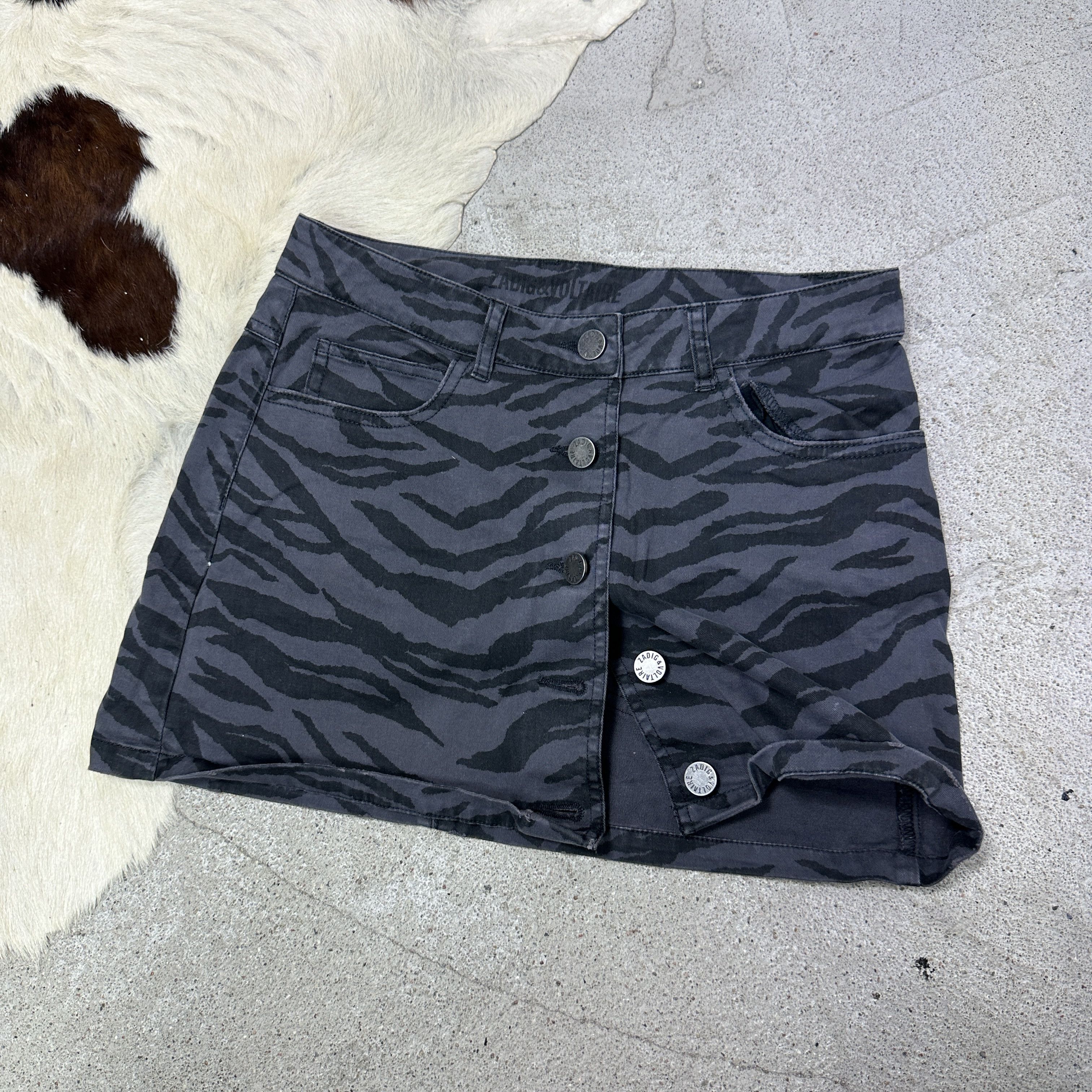Zadig & Voltaire Vintage Avant Garde Zebra Print Zadig & Voltaire Skirt 00s Size 25" / US 0 / IT 36 - 4 Thumbnail