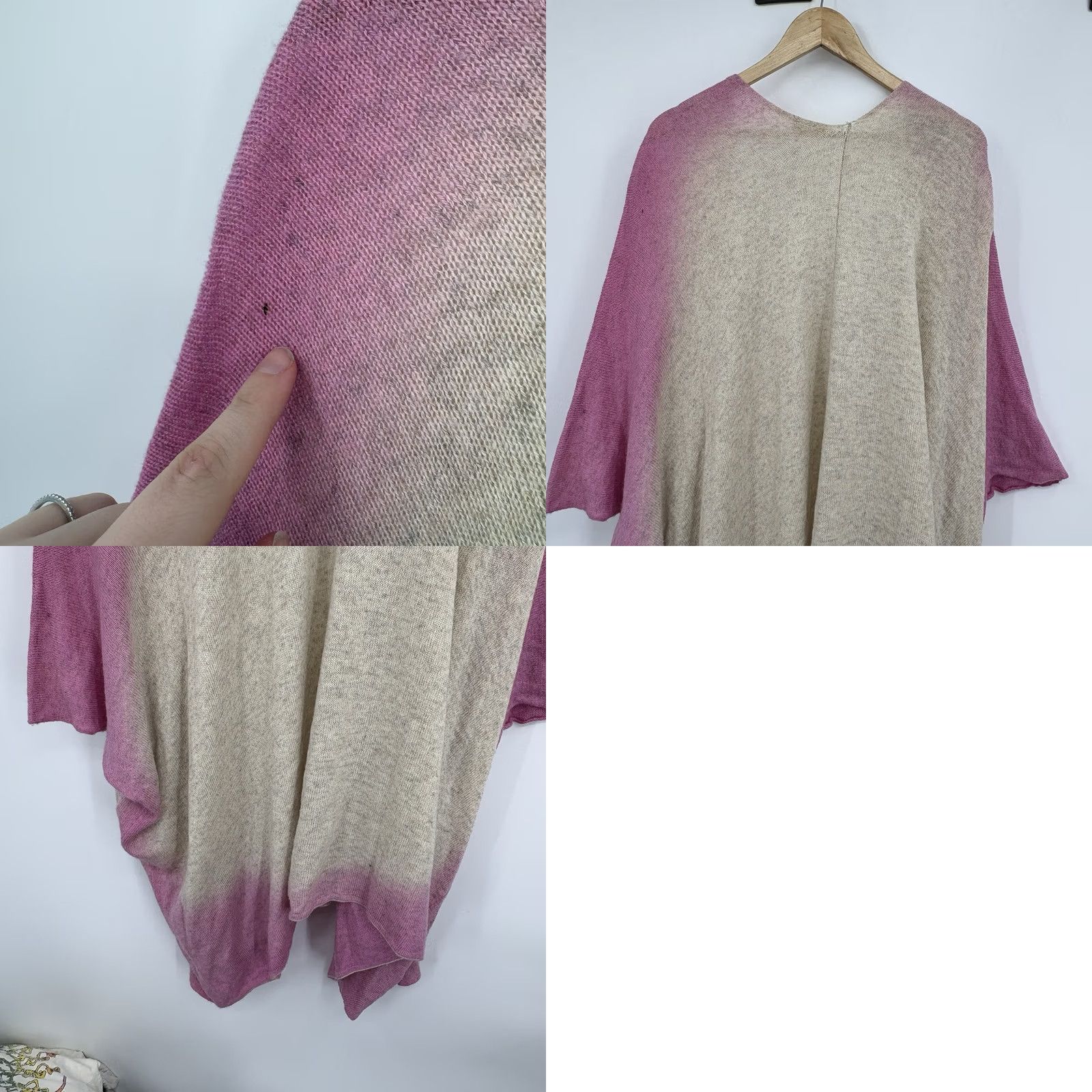 Vintage Roberta Roller Rabbit Pink Cashmere Sweater One Size Poncho Luxury Pullover Size ONE SIZE - 8 Thumbnail
