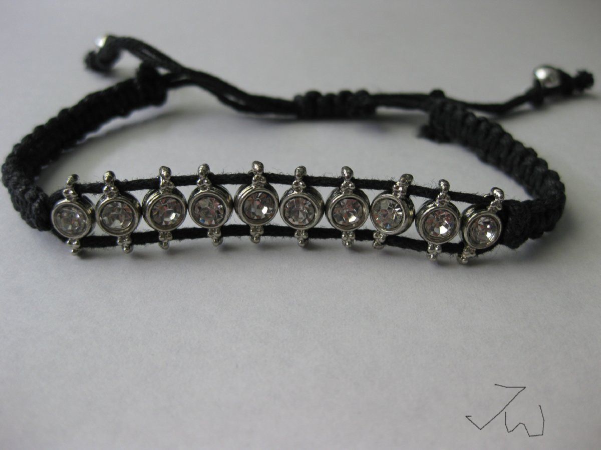 Handmade CZ Friendship Charm Bracelet - Black Size ONE SIZE - 1 Thumbnail