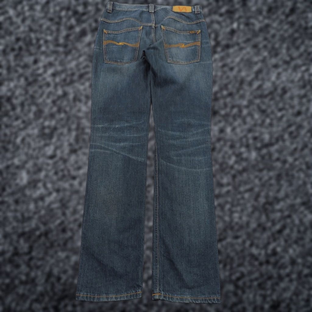 Nudie Jeans Nudie Jeans Men Slim 31x34 Thin Finn Slubby Blue Denim Fades Whiskers Straight Leg Jeans Size US 31 - 1 Thumbnail