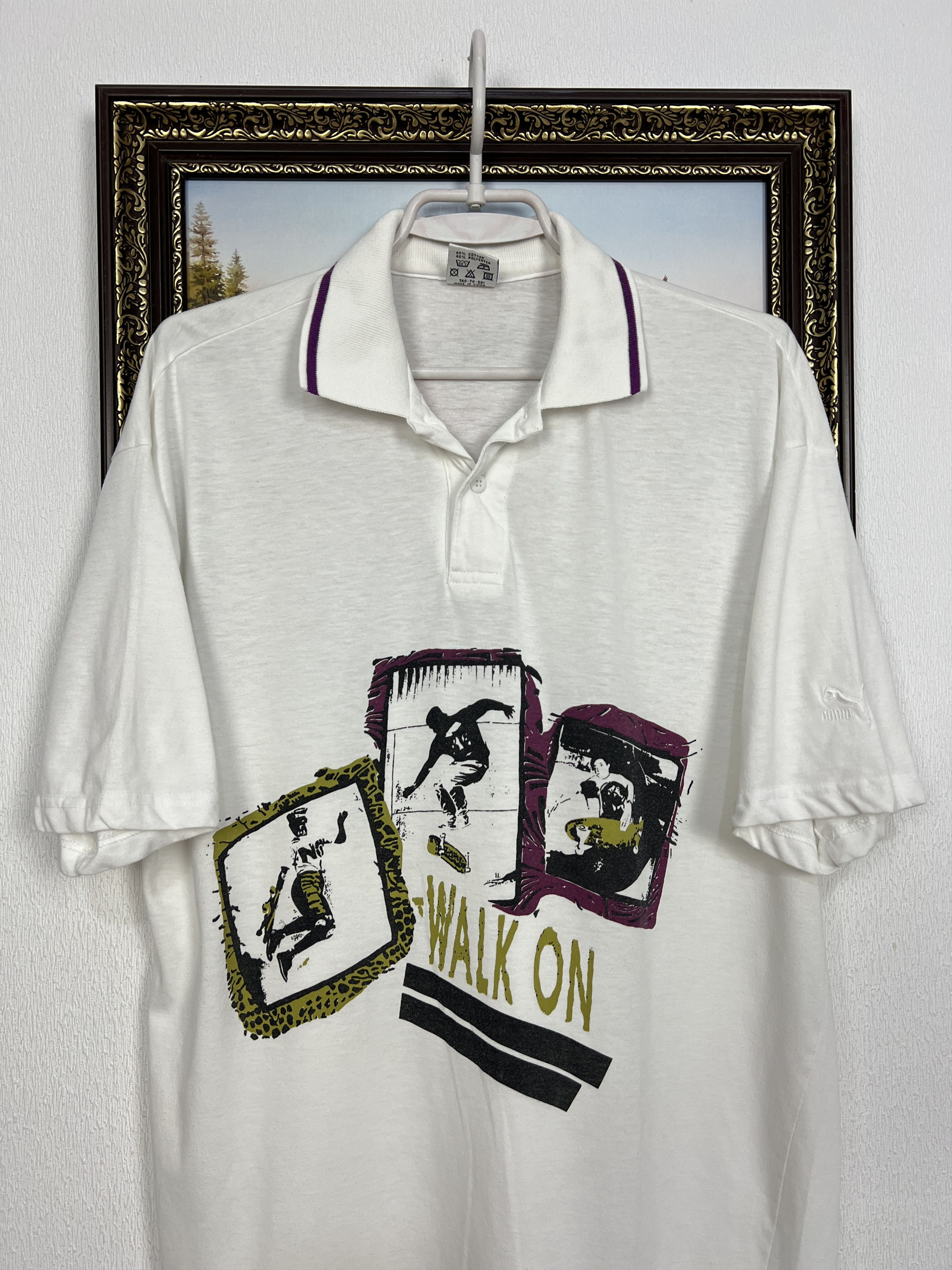 Puma Vintage Streetwear Y2K Polo White Shirt Jersey Skateboard Size US M / EU 48-50 / 2 - 2 Thumbnail