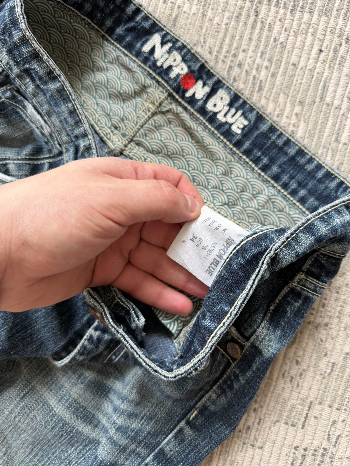 Japanese Brand Vintage Nippon Blue Japanese Flared Embroidery Pocket Evisu Size US 34 / EU 50 - 6 Thumbnail