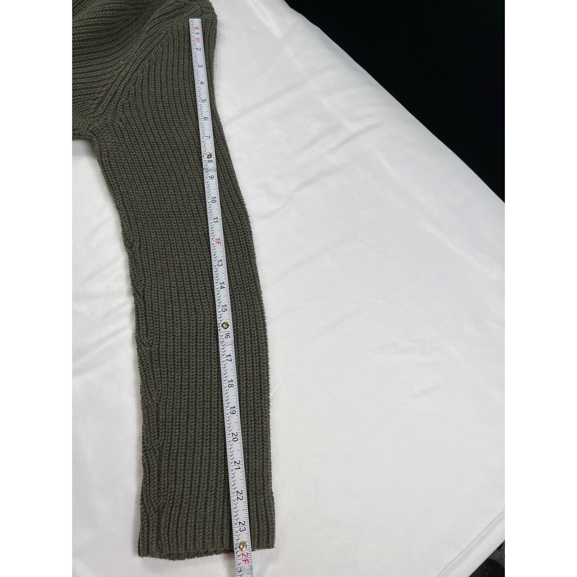 Talbots Talbots SKU 7692 Womens Olive Green Ribbed Knit Sweater Size Size L / US 10 / IT 46 - 7 Thumbnail