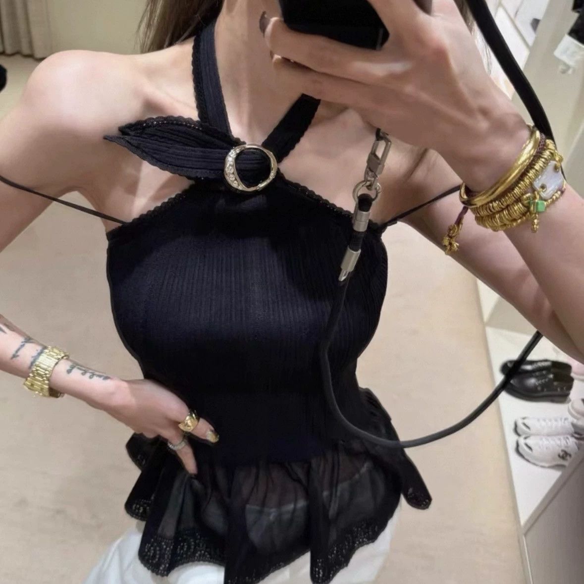 Chanel Chanel may208 26C Crystal Halter Neck Camisole 36 Silk Size XS / US 0-2 / IT 36-38 - 1 Thumbnail