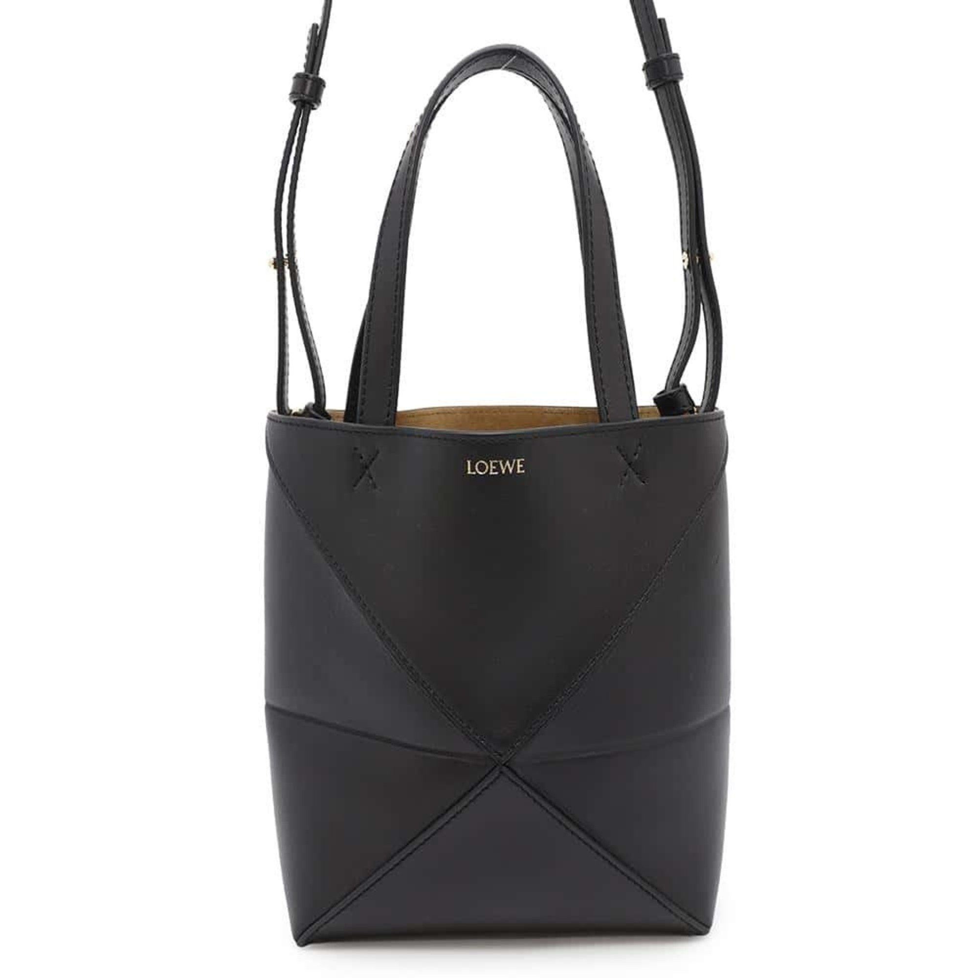 Loewe Handbag Puzzlefold Mini Tote A657V25X01 2Way Shoulder Bag Black, Women's