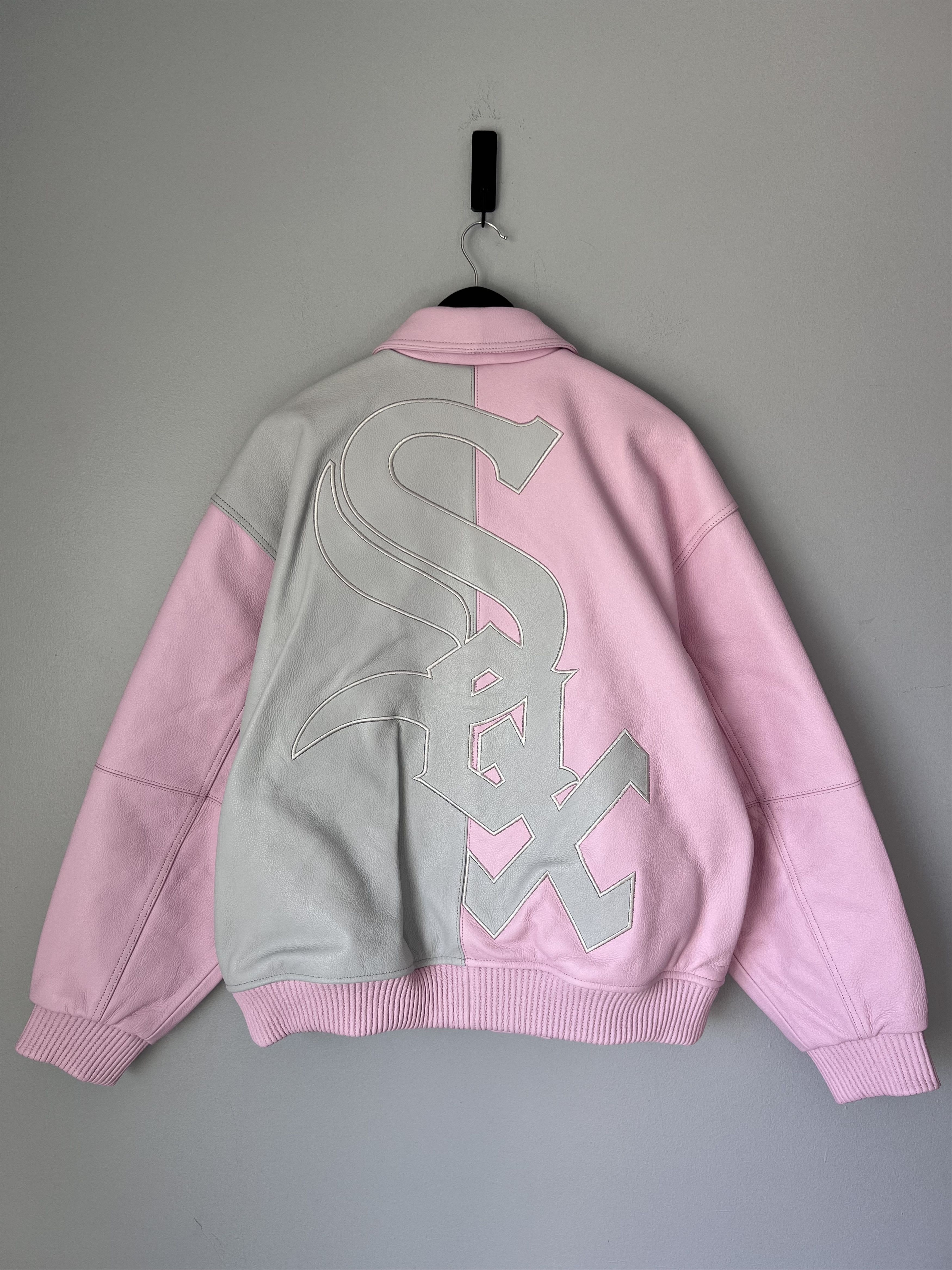 MLB × Supreme Supreme Chicago White Sox Leather Jacket in Pink Size US L / EU 52-54 / 3 - 5 Thumbnail