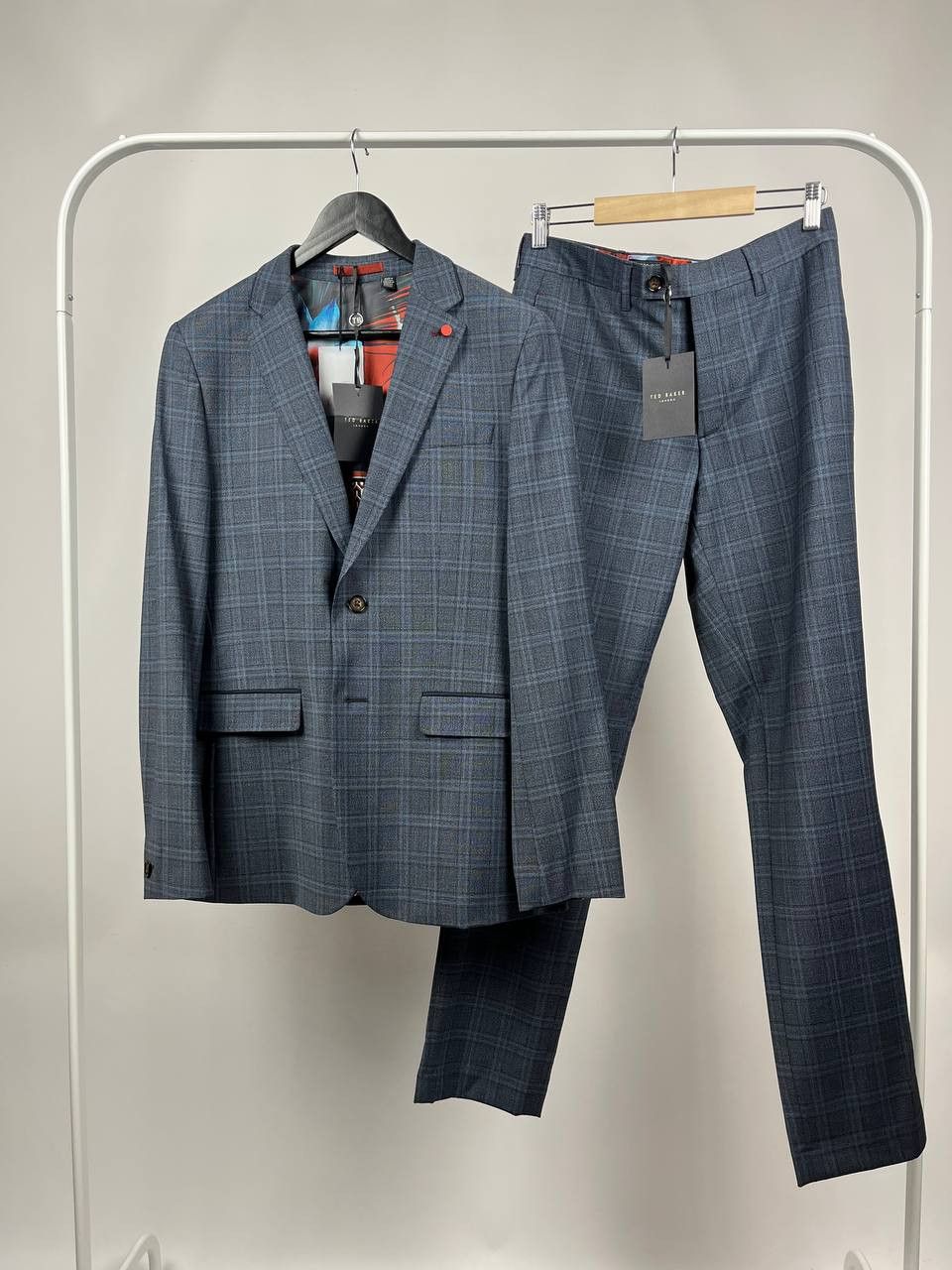 Ted Baker Ted Baker London Men's Blue Plaid Wool Blend Suit Size 3 Size 38R - 1 Thumbnail