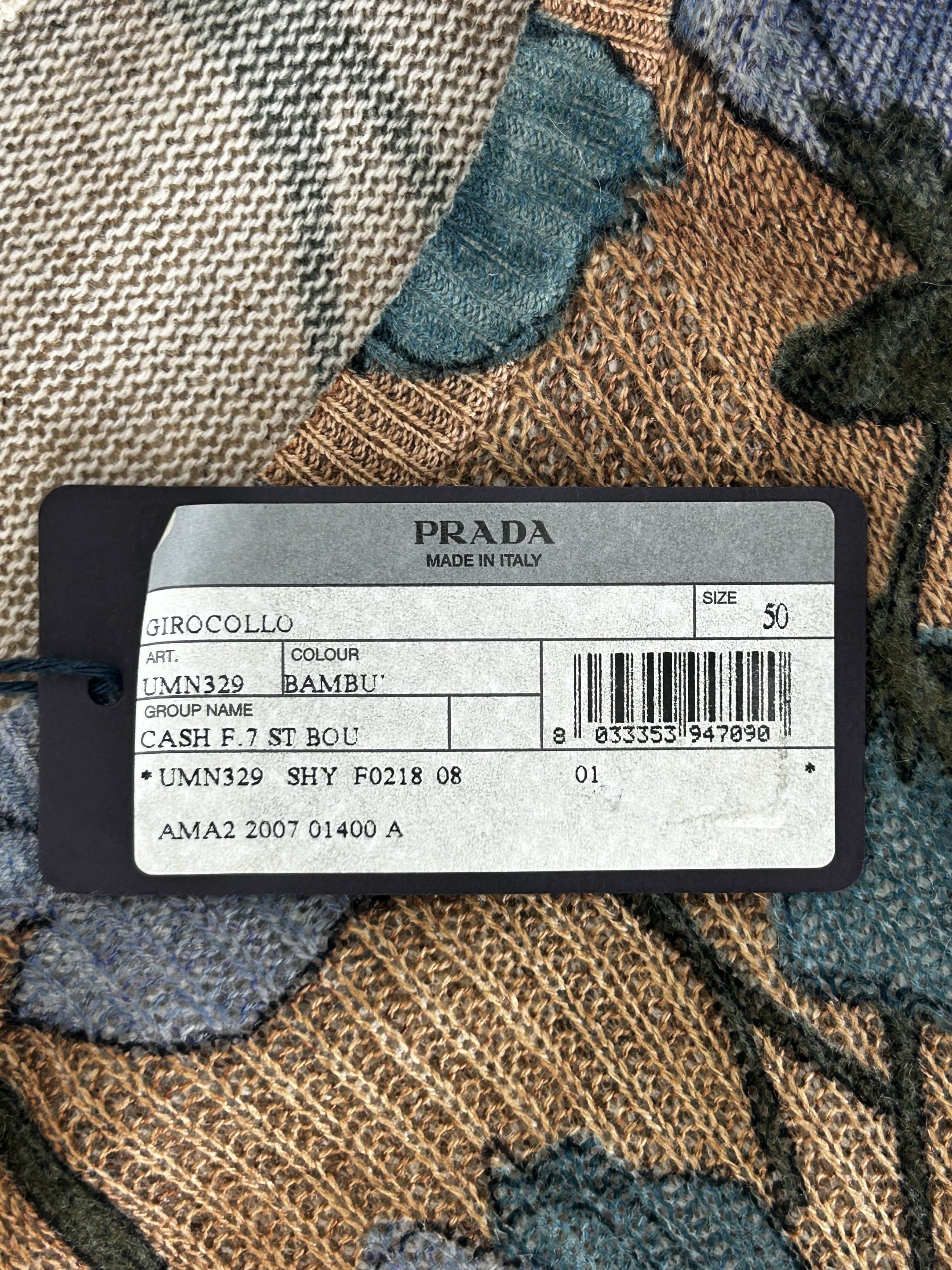 Prada Prada Cashmere Ribbed Knitwear With Flower Over Print Size US L / EU 52-54 / 3 - 4 Thumbnail