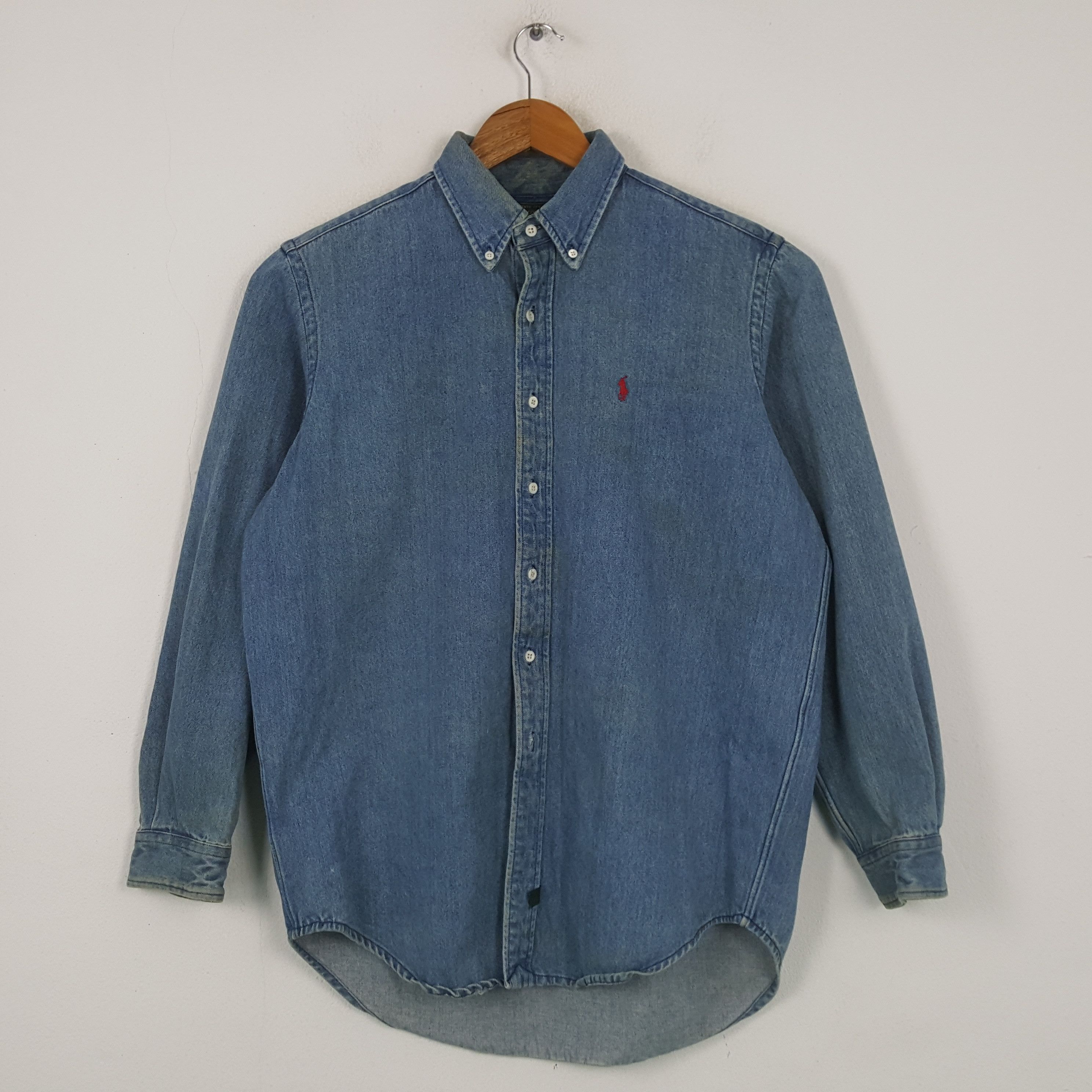 Polo Ralph Lauren × Vintage Vintage Polo by Ralph Lauren Brand Denim Shirts C294N5 Size US XL / EU 56 / 4 - 1 Thumbnail