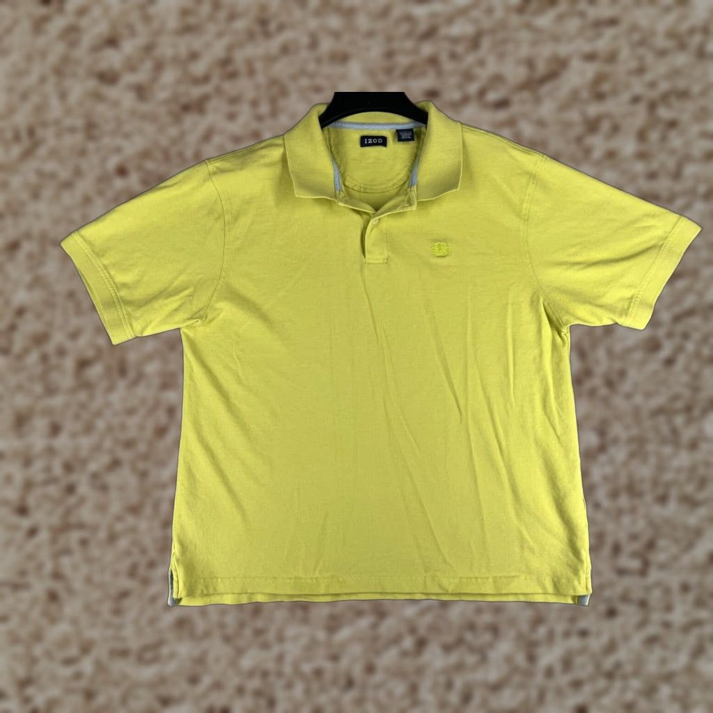 Izod IZOD Polo Shirt Mens XL Green 100% Cotton Short Sleeve Casual Golf Slim Fit Polo Shirt Mens XL Green Size US XL / EU 56 / 4 - 1 Thumbnail