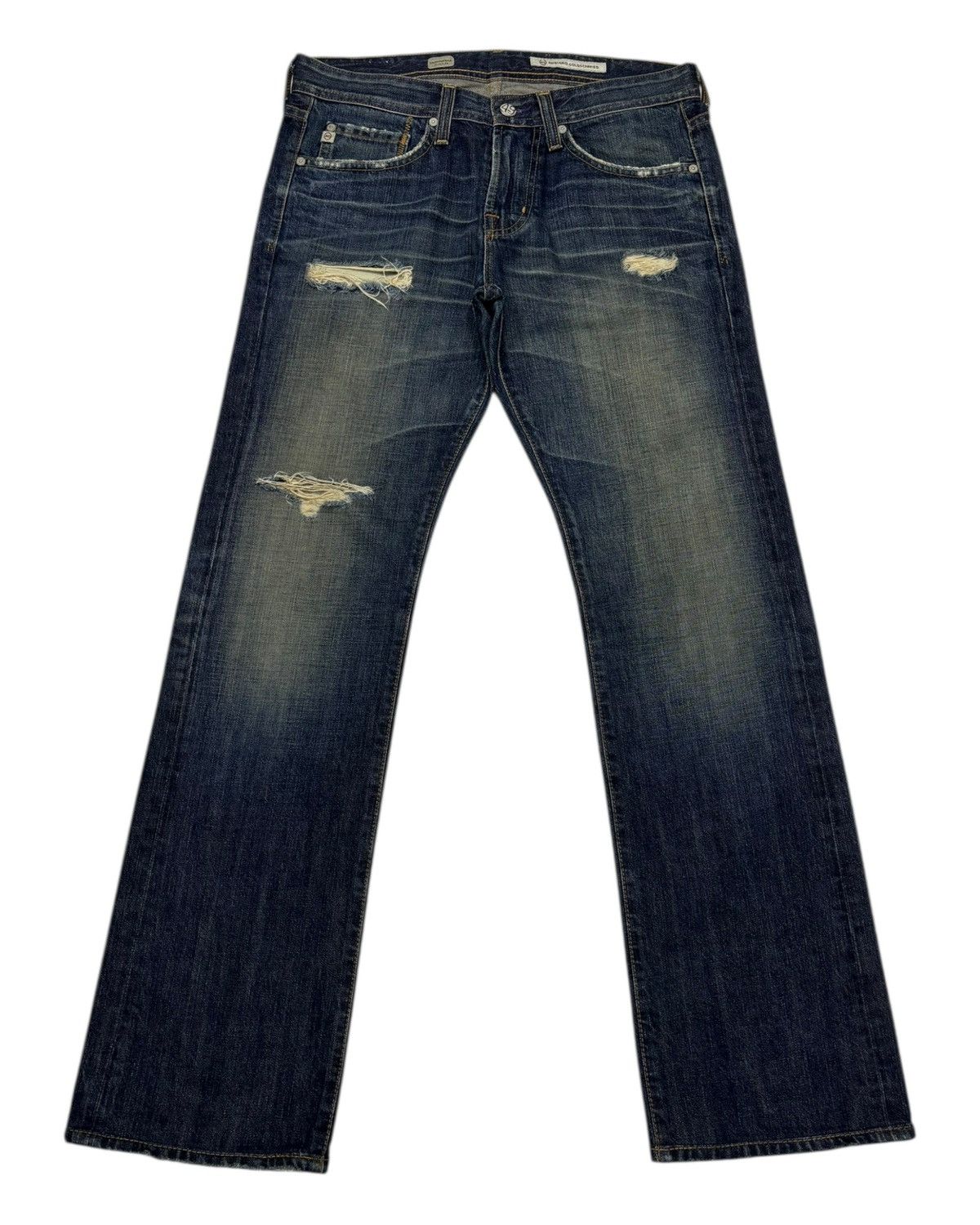 If Six Was Nine × Isamu Katayama Backlash OG🔥ADRIANO GOLDSCHMIED STRAIGHT LEG DISTRESSED DENIM JEANS Size US 32 / EU 48 - 1 Thumbnail