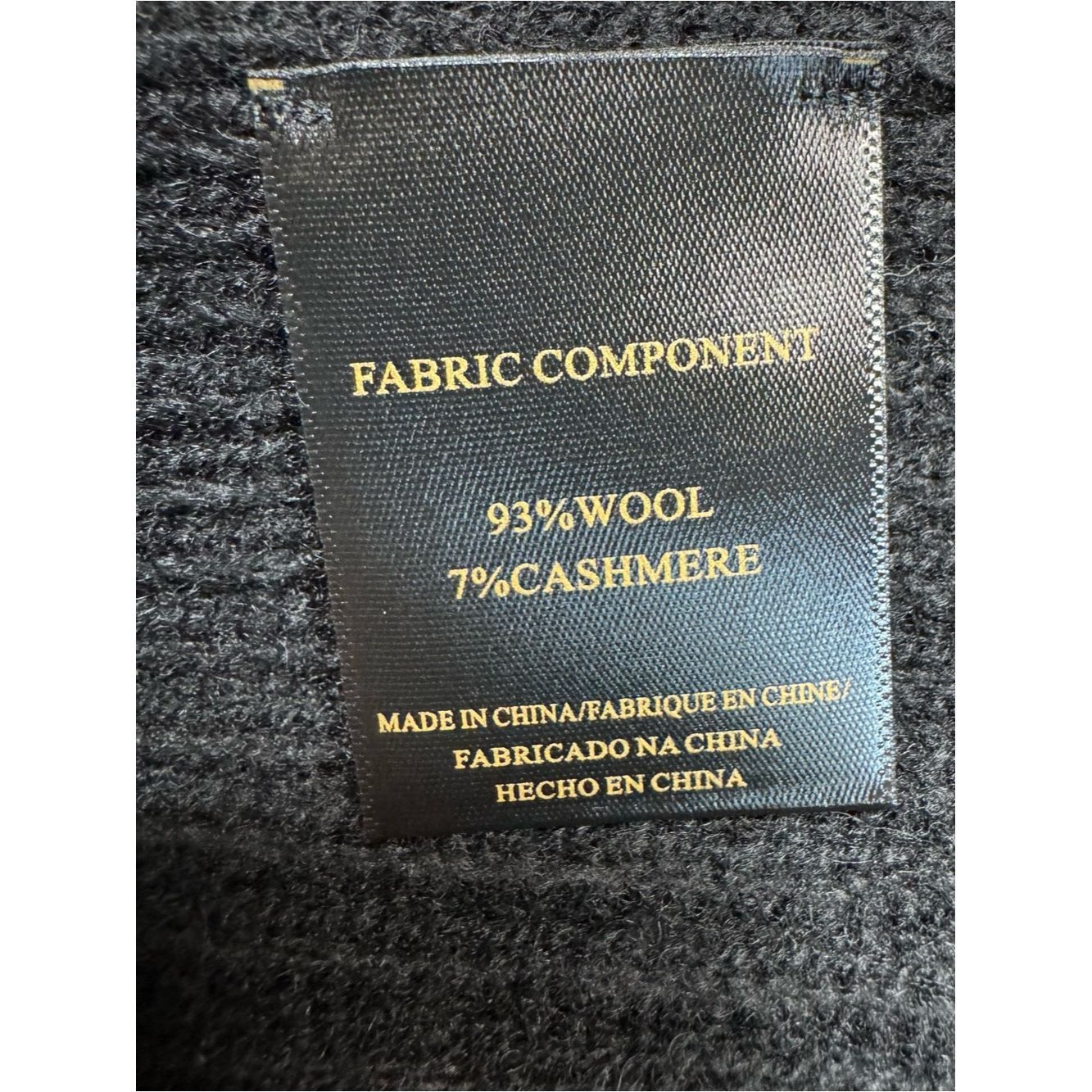 Other New Black Wool Cashmere Ribbed Knit Rectangle Scarf Size 66 Size ONE SIZE - 4 Thumbnail