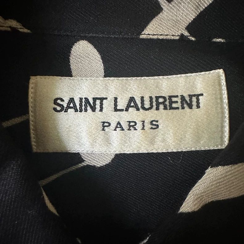 Saint Laurent Paris Saint Laurent Black Music Note Shirt-2