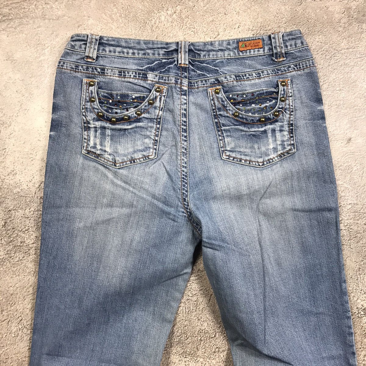 Vintage Vintage Y2K Distressed Flared Jeans Baggy Wide Leg Skate 32 Size 32" / US 10 / IT 46 - 6 Thumbnail