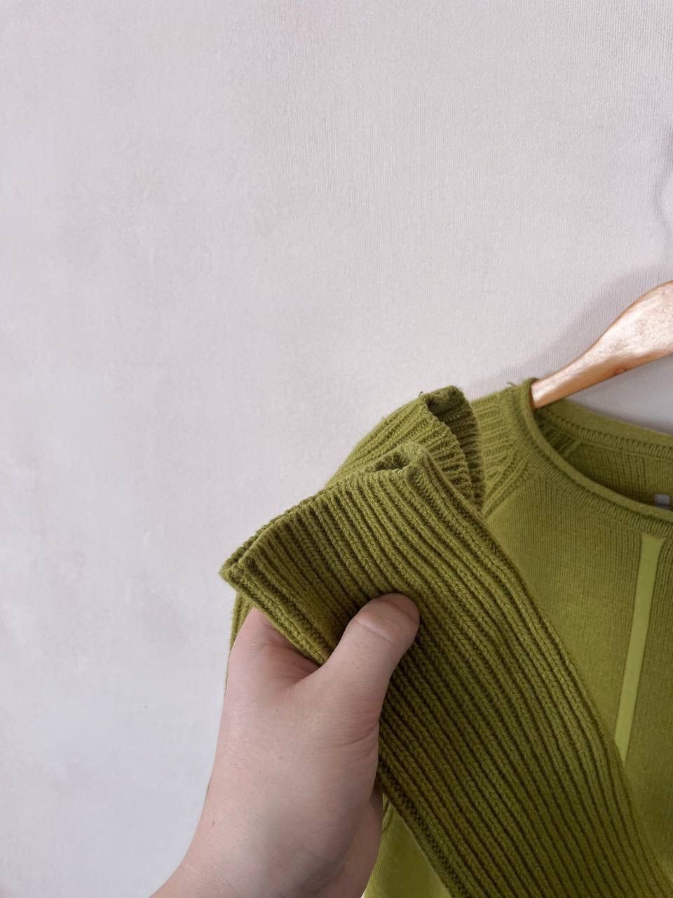 Rick Owens Rick Owens Green Cashmere Wool Ribbed Pullover Sweater Size US L / EU 52-54 / 3 - 3 Thumbnail
