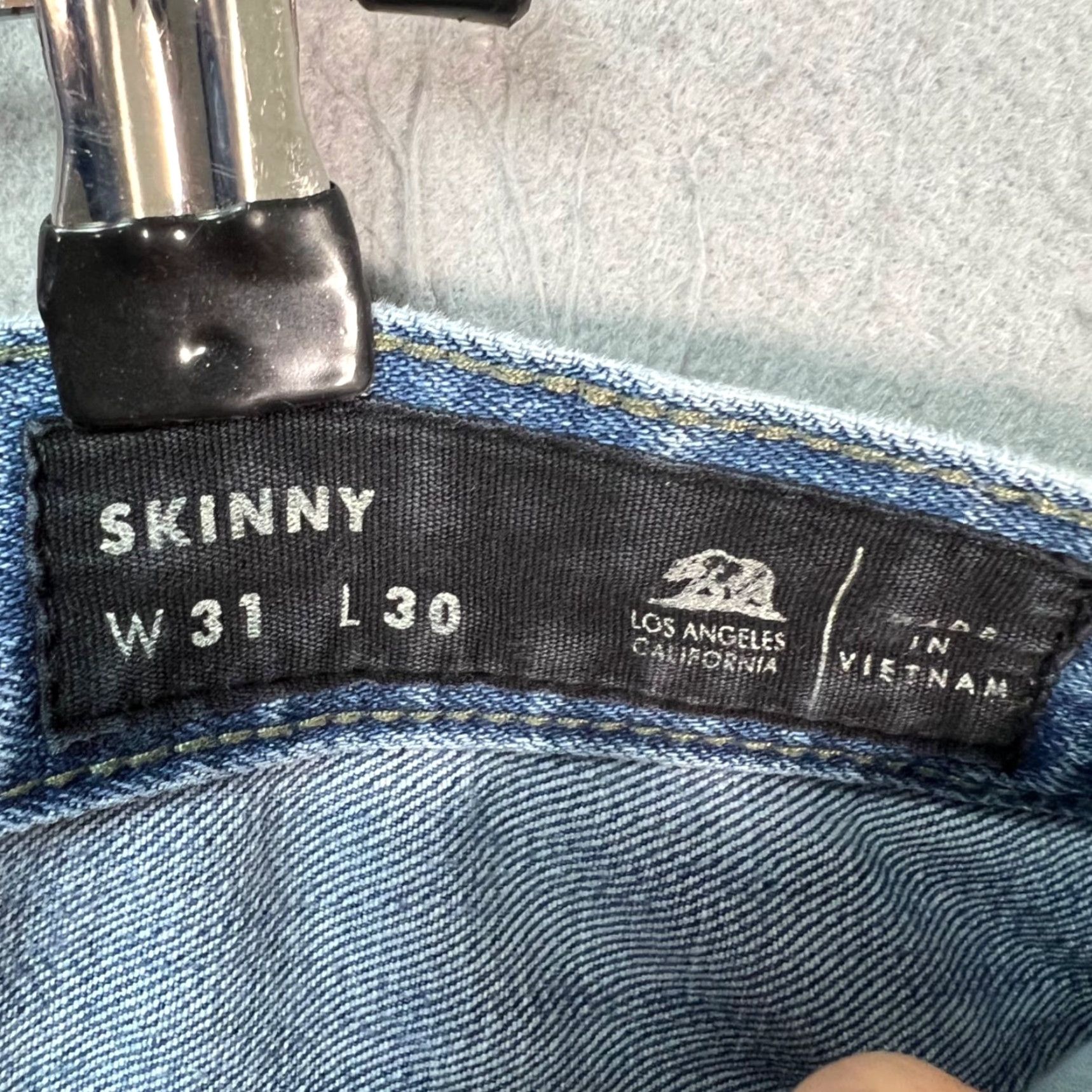 Denime Bullhead Jeans Mens 31 x 30 Denim Skinny Distressed Blue Denim Jeans Size US 31 - 4 Thumbnail