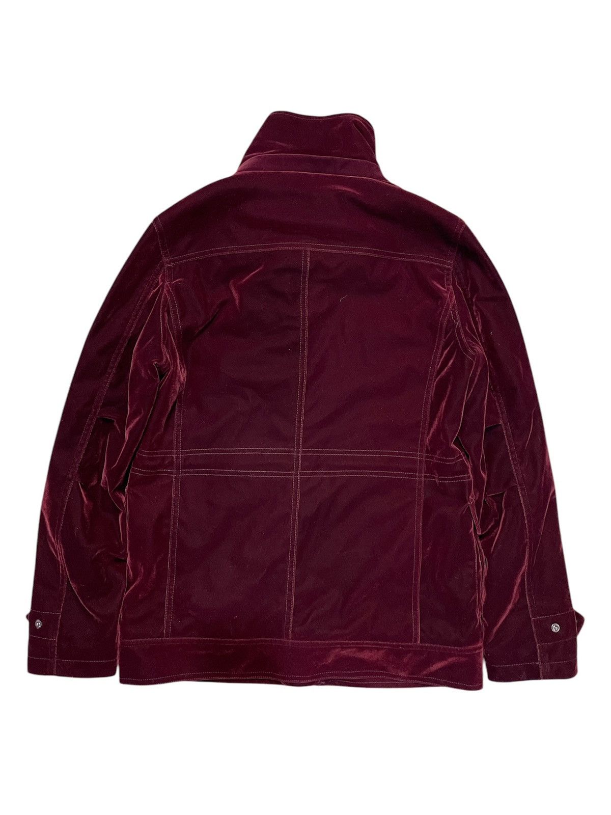Japanese Brand Semantic Design Red Velour/Velvet Cargo Jacket Size US M / EU 48-50 / 2 - 2 Thumbnail
