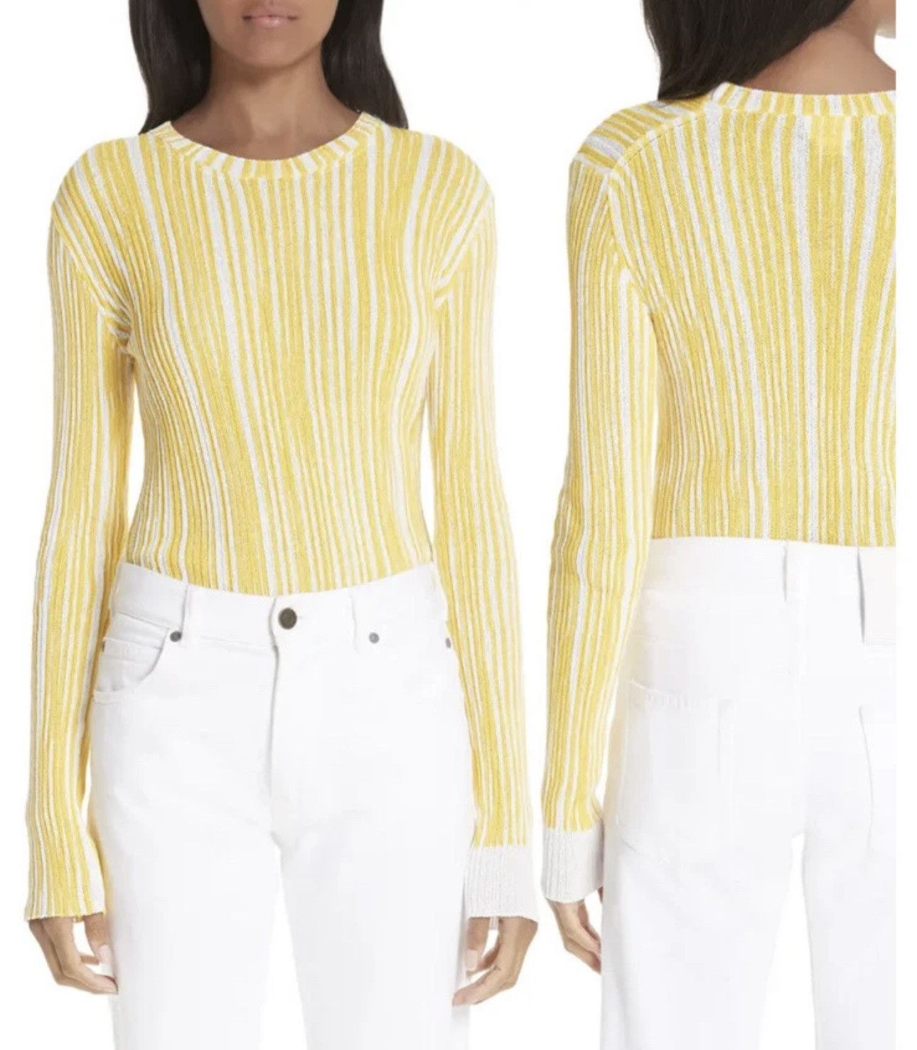 Calvin Klein 205W39NYC Calvin Klein 205W39NYC Stripe Rib Knit Sweater, XS Size XS / US 0-2 / IT 36-38 - 7 Thumbnail