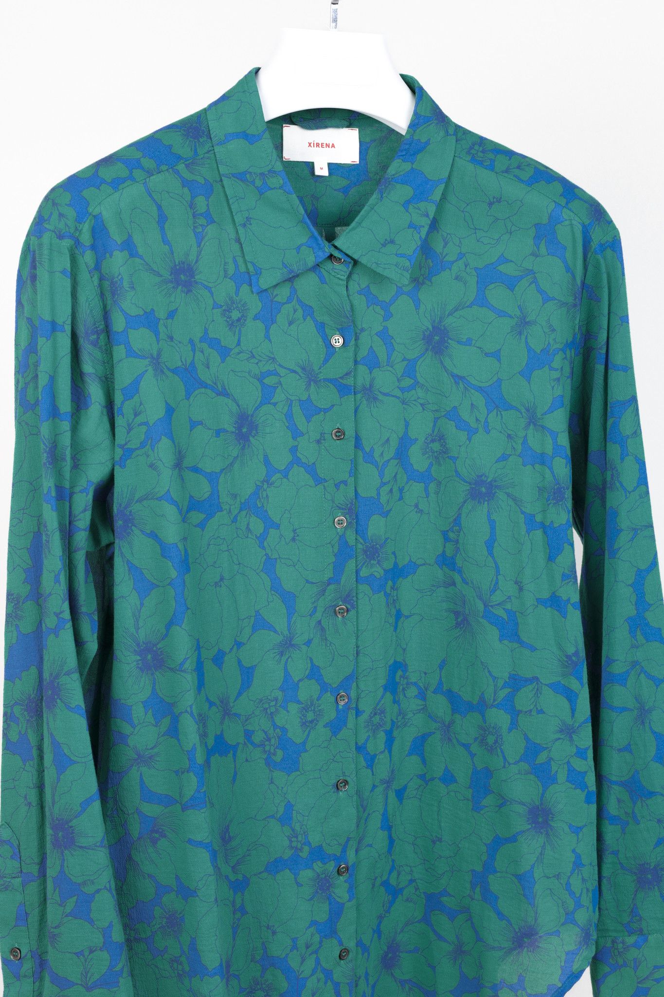 Xirena Xirena Blue Green Floral Button Up Shirt Size M / US 6-8 / IT 42-44 - 3 Thumbnail