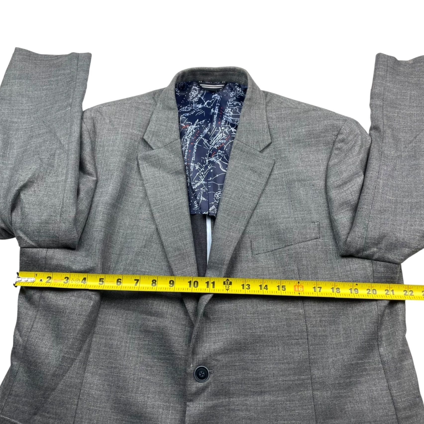 Nautica Nautica Men's Blazer Gray 46R 2-Button Linen Blend Solid Jacket Coat Regular Fit Mens Size 46R - 7 Thumbnail