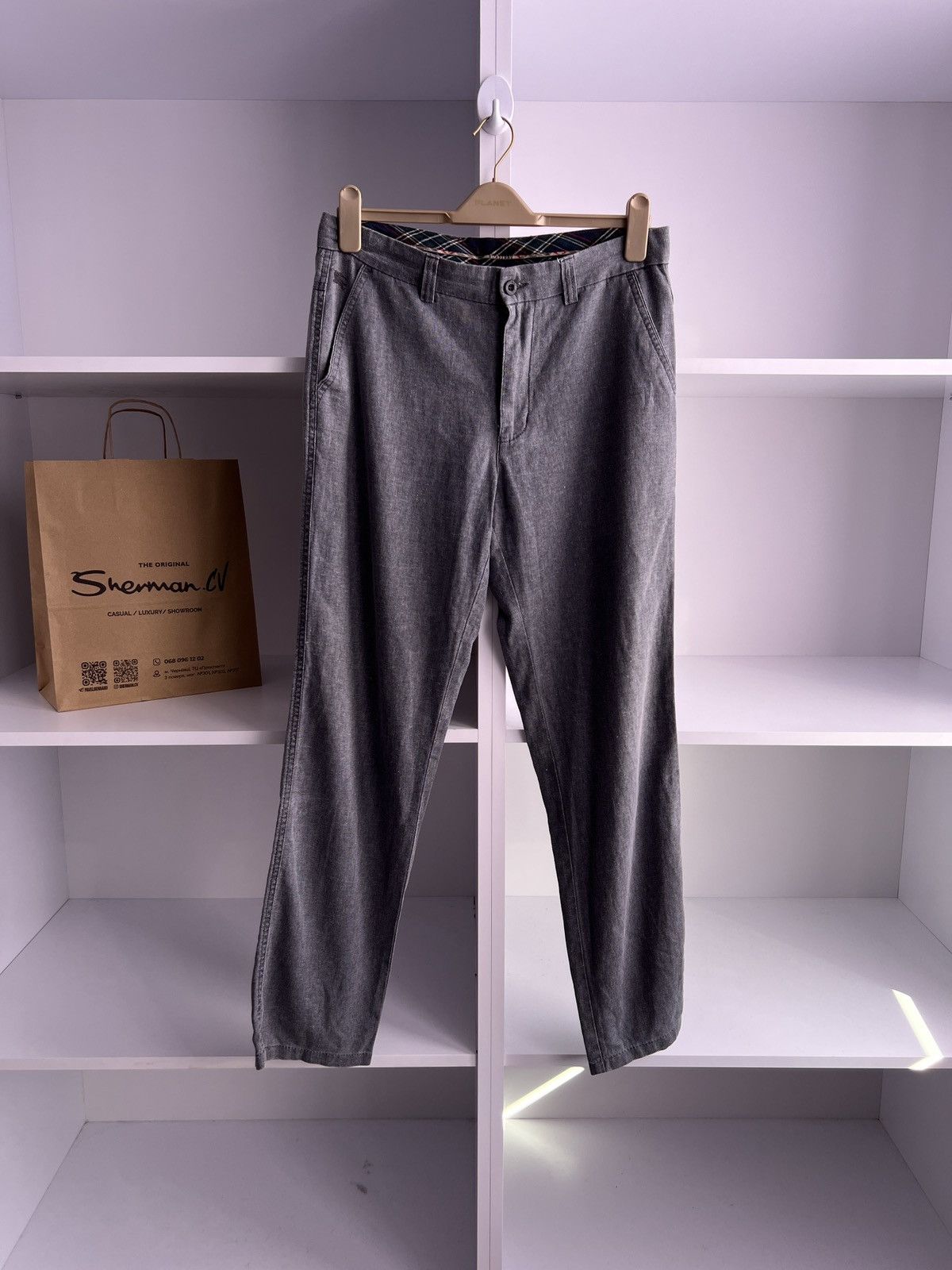Burberry × Vintage Vintage Burberry Established 1856 gray cotton pants Size US 34 / EU 50 - 1 Thumbnail