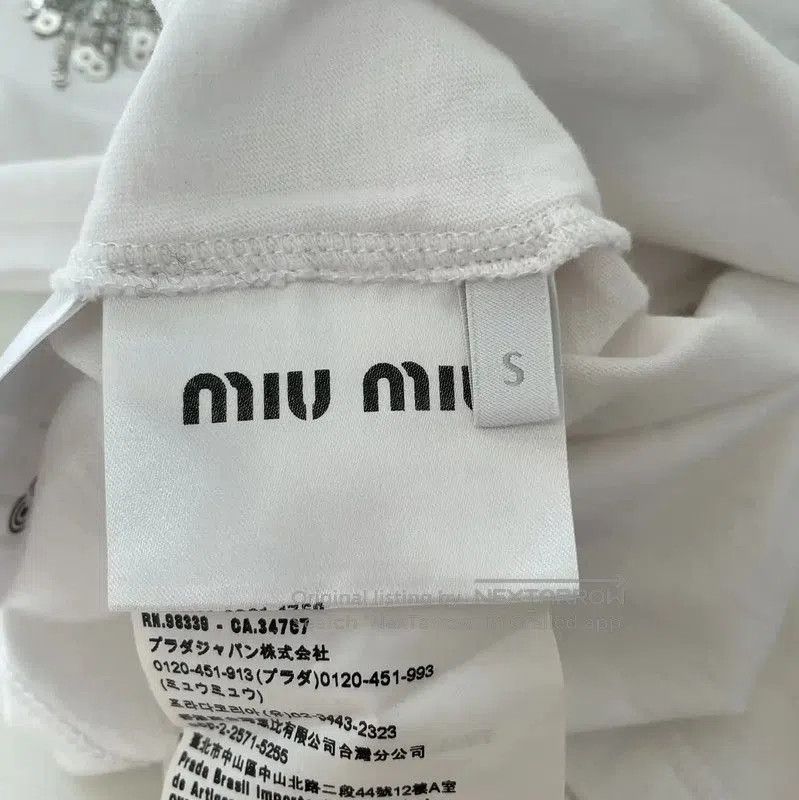 Miu Miu Miu Miu Summer White Crop Long Sleeve T-Shirt . Size S / US 4 / IT 40 - 8 Thumbnail