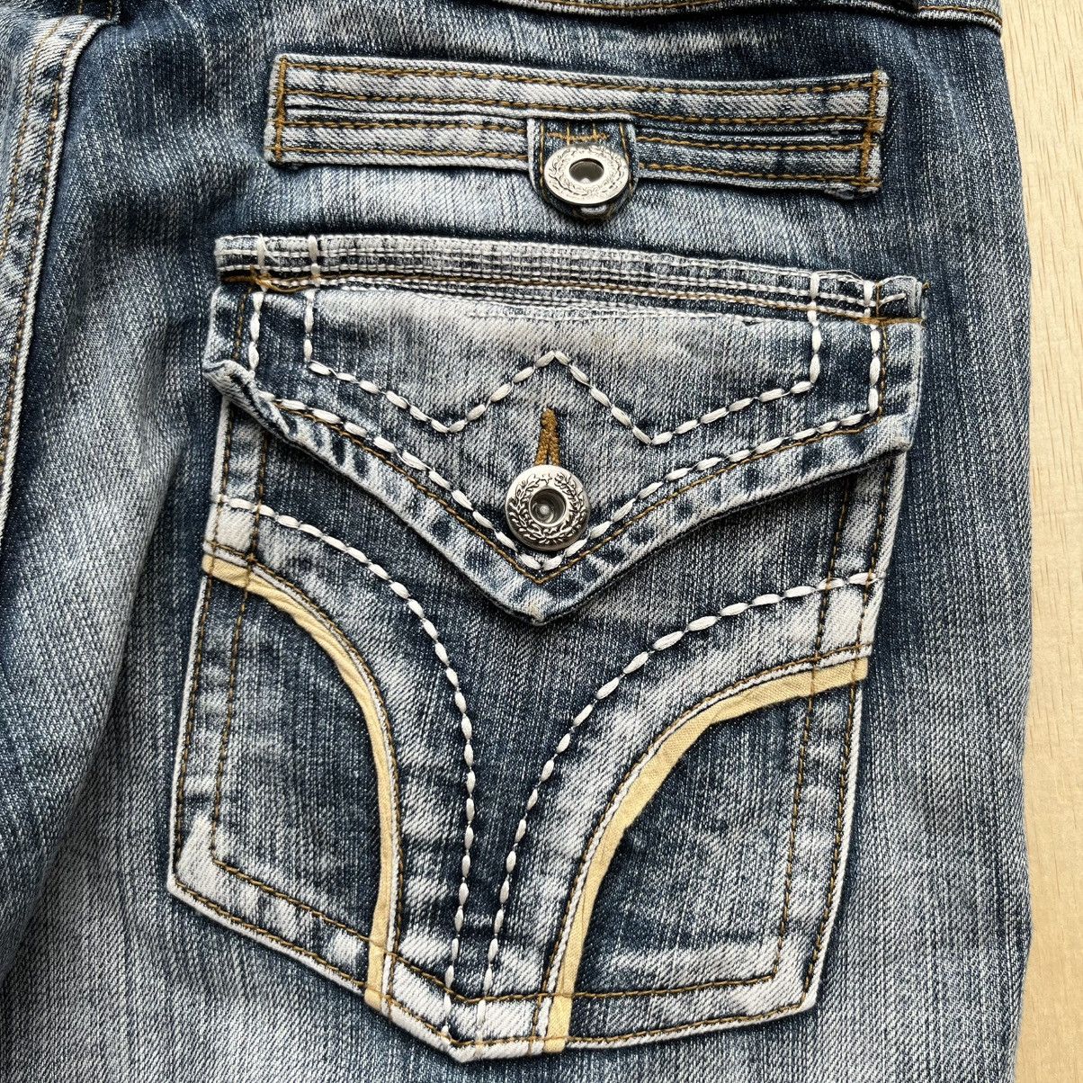 Japanese Brand BLACK by BACK NUMBER DENIM BLUE WASHED STYLE JAPANESE Size US 30 / EU 46 - 4 Thumbnail