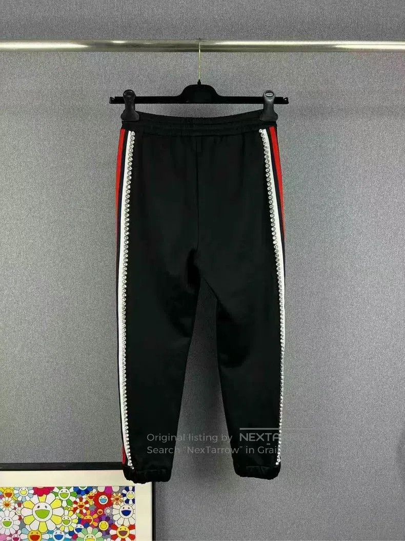 Gucci Gucci SizeXS Rhinestone side LOGO trousers Size US 27 - 2 Thumbnail