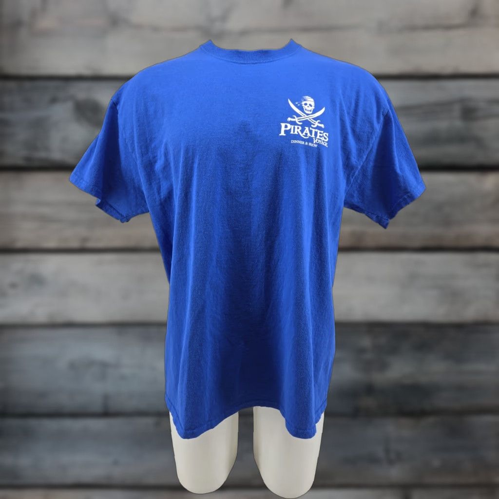 Gildan VINTAGE Pirates Voyage Dinner And Show T Shirt XL Blue Unisex Adults 2016 Gatlinburg Pigeon Forge Mens Womens Size US XL / EU 56 / 4 - 1 Thumbnail