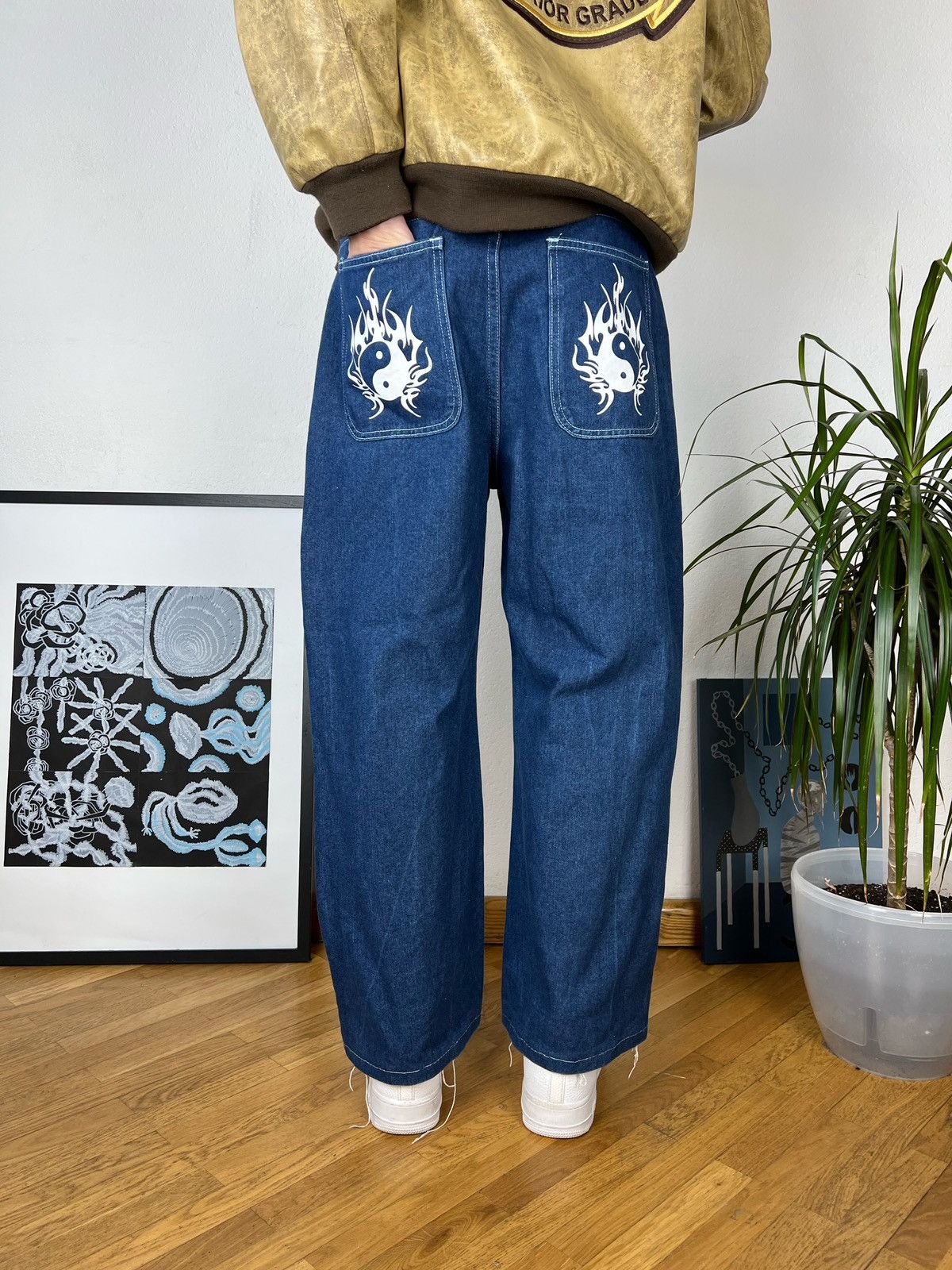Crazy Vintage Baggy Eminem Rap Jeans JNCO Style Polar Skate
