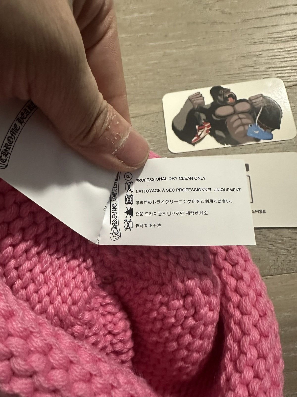 Chrome Hearts Chrome Hearts Cheetah Cross Patch Cashmere Pink Beanie Kids Size ONE SIZE - 6 Thumbnail