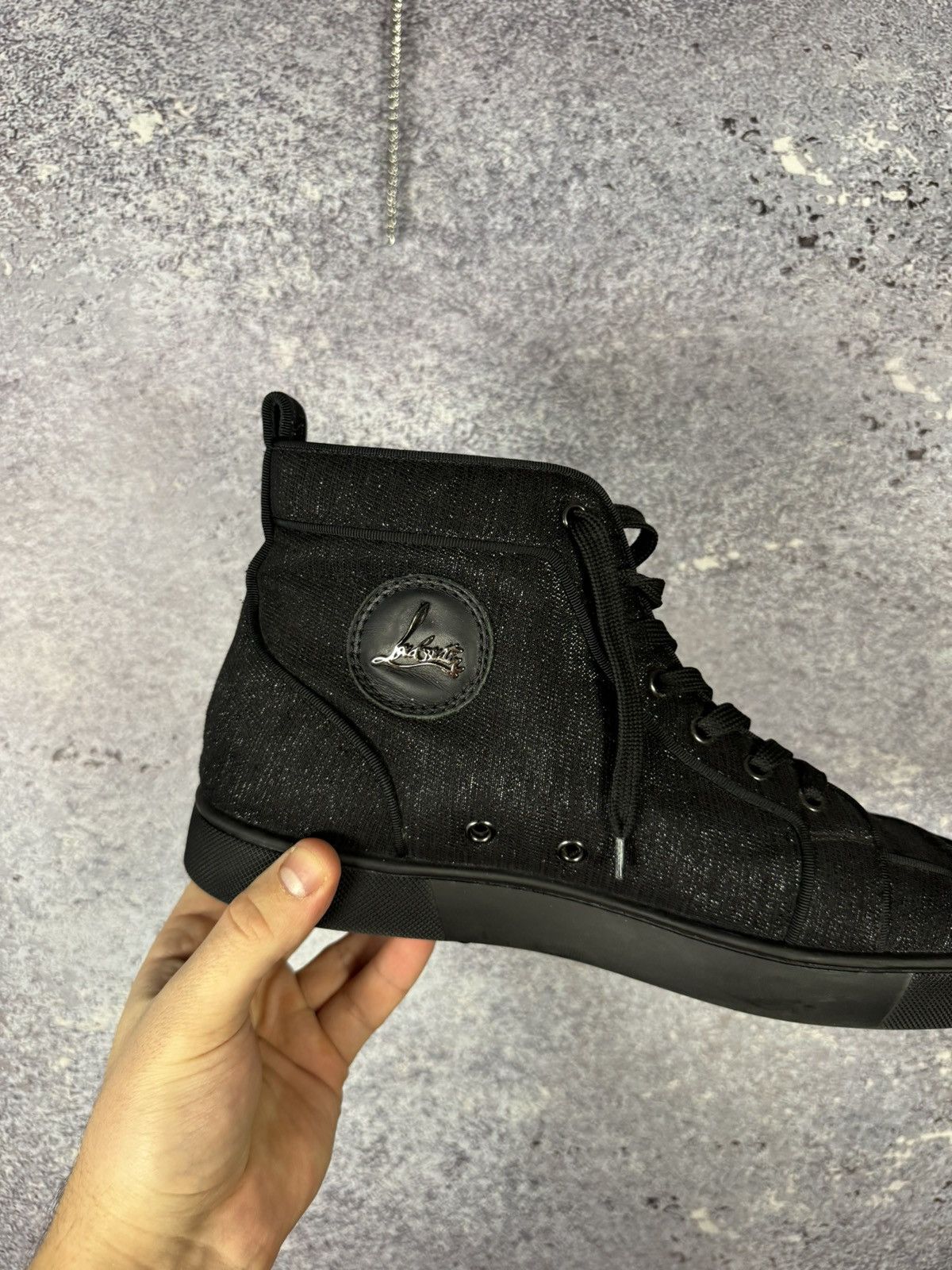 Christian Louboutin Christian Louboutin 43 1/2 sneaker sneakers high top black Size US 10.5 / EU 43-44 - 11 Thumbnail
