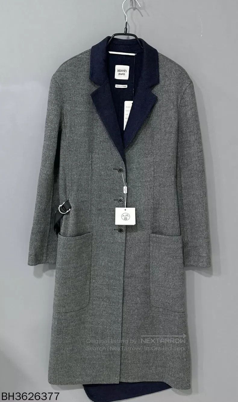 Hermes Gray Cashmere Wool Coat