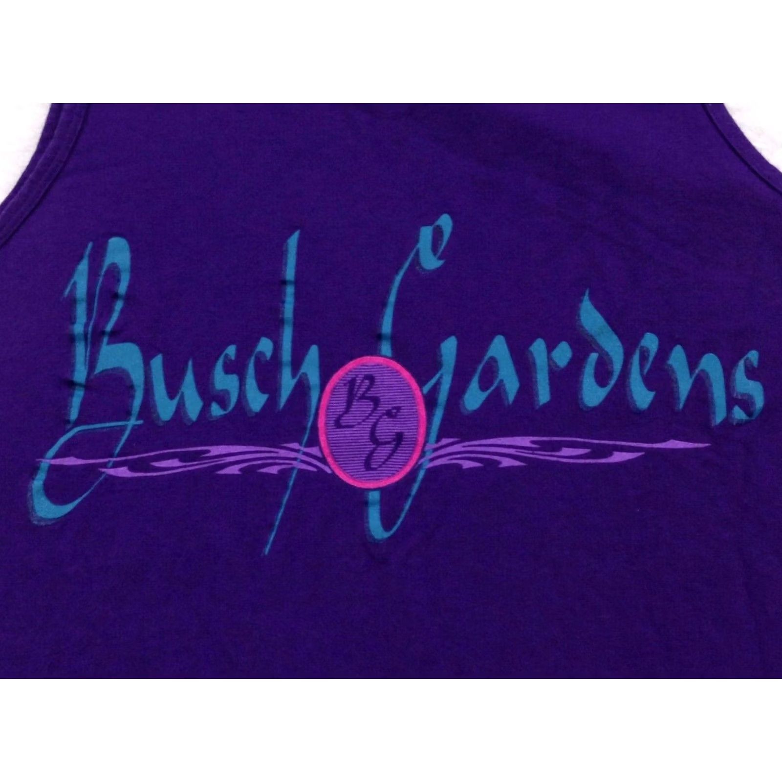Vintage VINTAGE Busch Gardens T-Shirt M Men Purple 90s 80s Beach Amusement Park Virginia Tank Top Shirt Size US M / EU 48-50 / 2 - 4 Thumbnail