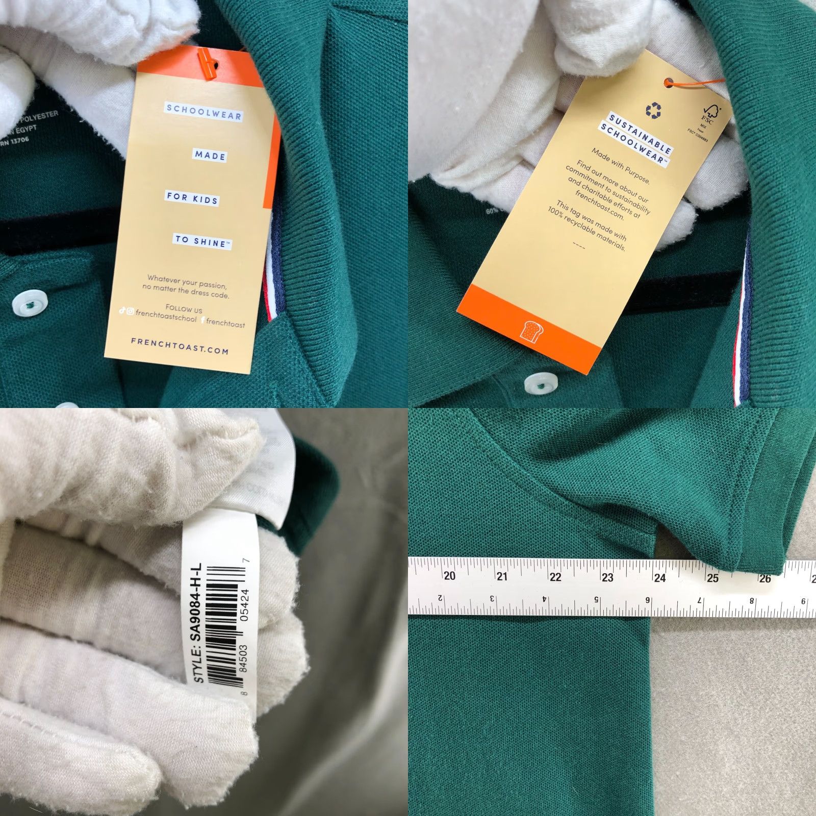 Vintage VINTAGE French Toast Polo Shirt Men L Hunter Green Short Sleeve Cotton Blend Casual Office Uniform Size US L / EU 52-54 / 3 - 8 Thumbnail