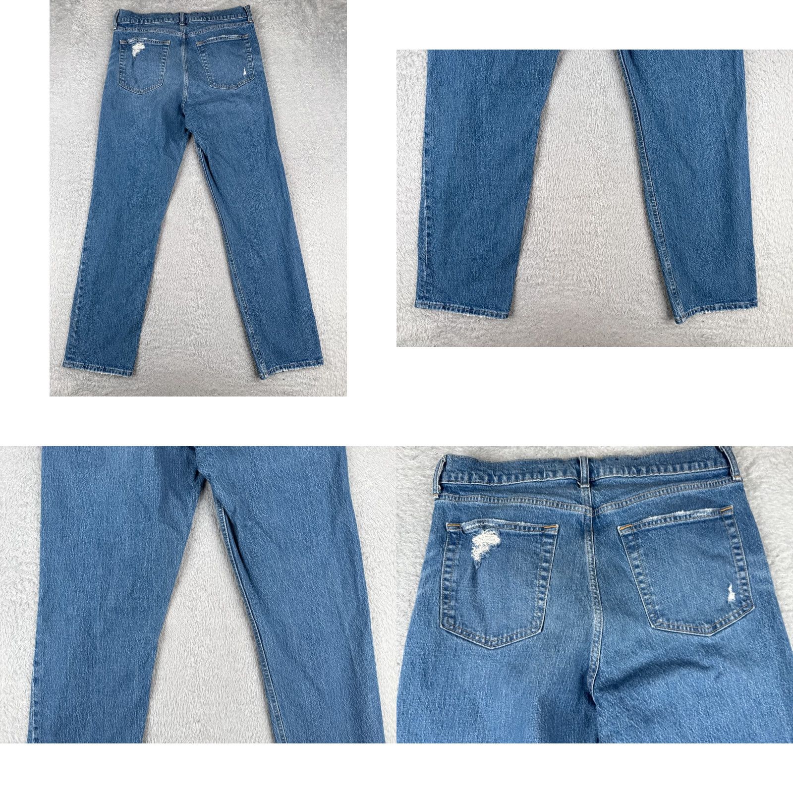 Gap Gap Jeans Womens 14 Blue Denim Distressed Straight High Rise Cotton 32x30 90s Womens Size 36" / US 14 / IT 50 - 10 Thumbnail