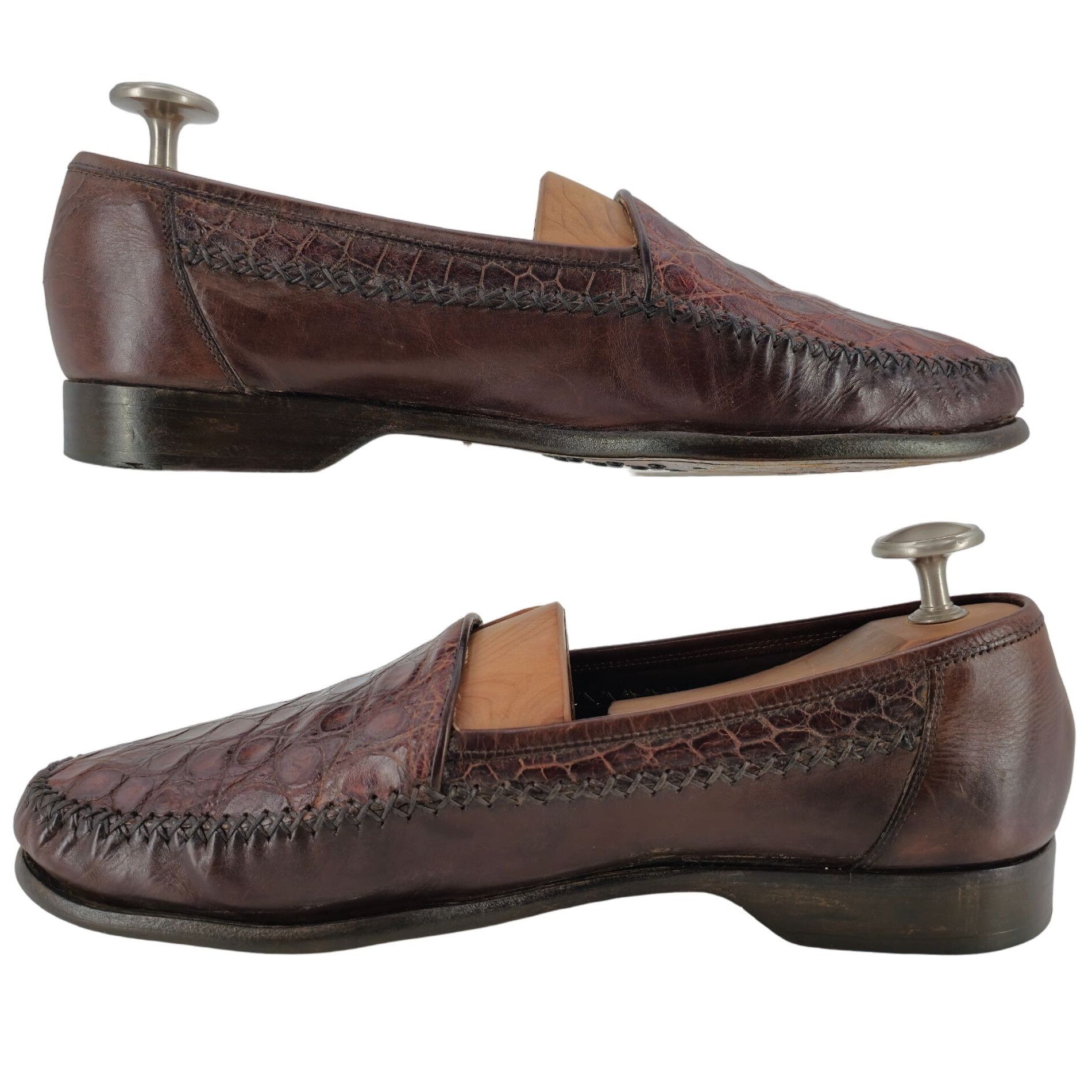 Bragano × Cole Haan Vintage Bragano Cole Haan Alligator Crocodile Caiman Italy Size US 10.5 / EU 43-44 - 4 Thumbnail