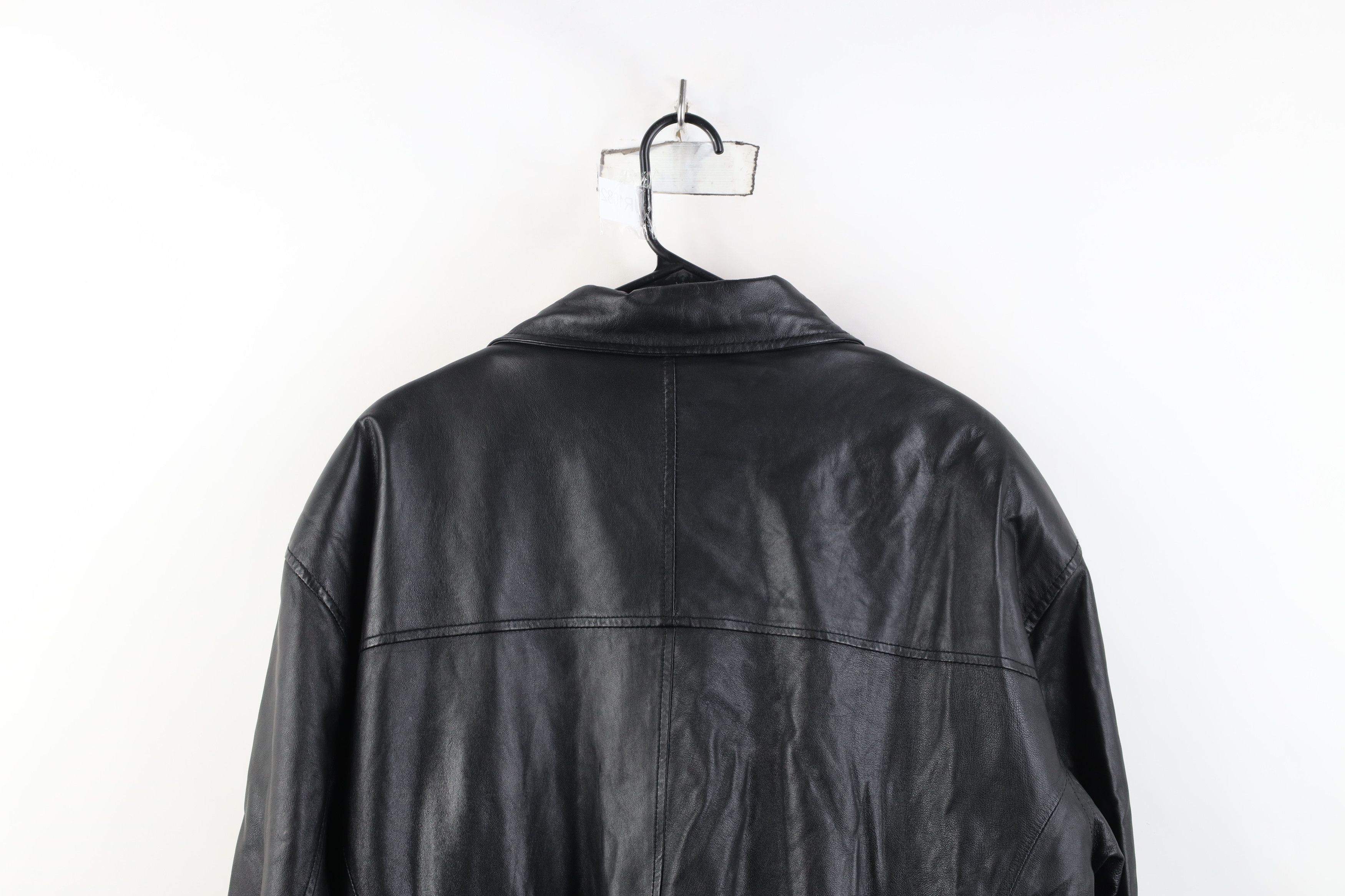 Vintage Vintage 90s Streetwear Soft Leather Full Zip Jacket Black Size US XL / EU 56 / 4 - 15 Thumbnail