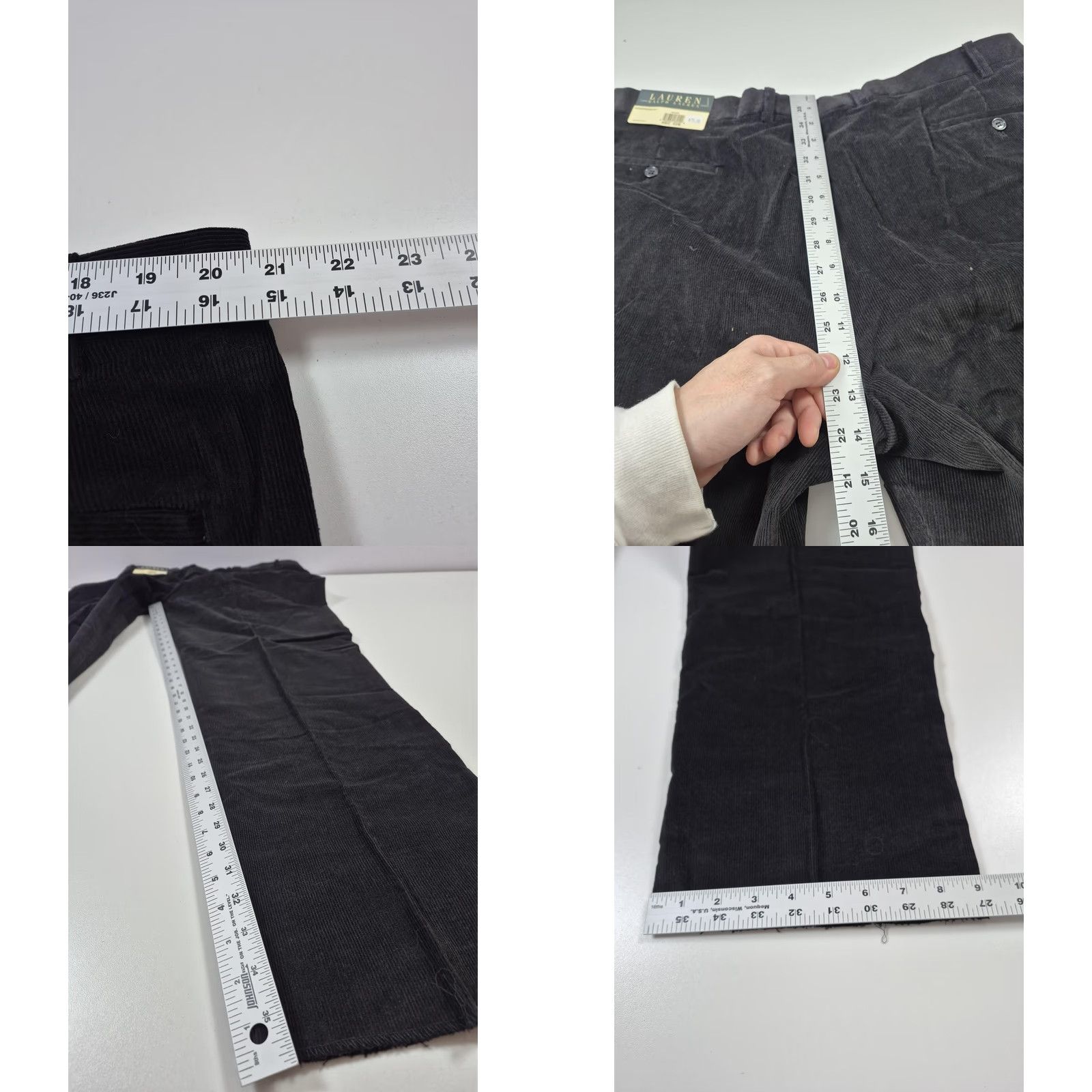 Ralph Lauren VINTAGE Lauren Ralph Lauren Pants Mens 42x36 Black Corduroy Pleated Dress Unhemmed Pants Size US 42 / EU 58 - 8 Thumbnail