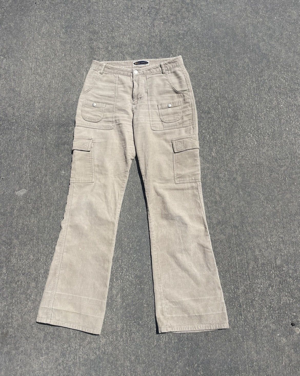 Vintage 2000s corduroy cargo flare jeans | Grailed