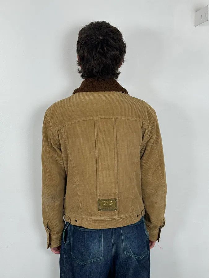 Dolce & Gabbana 2000s Dolce & Gabbana Beige Corduroy Brown Collar Jacket Size US M / EU 48-50 / 2 - 3 Thumbnail