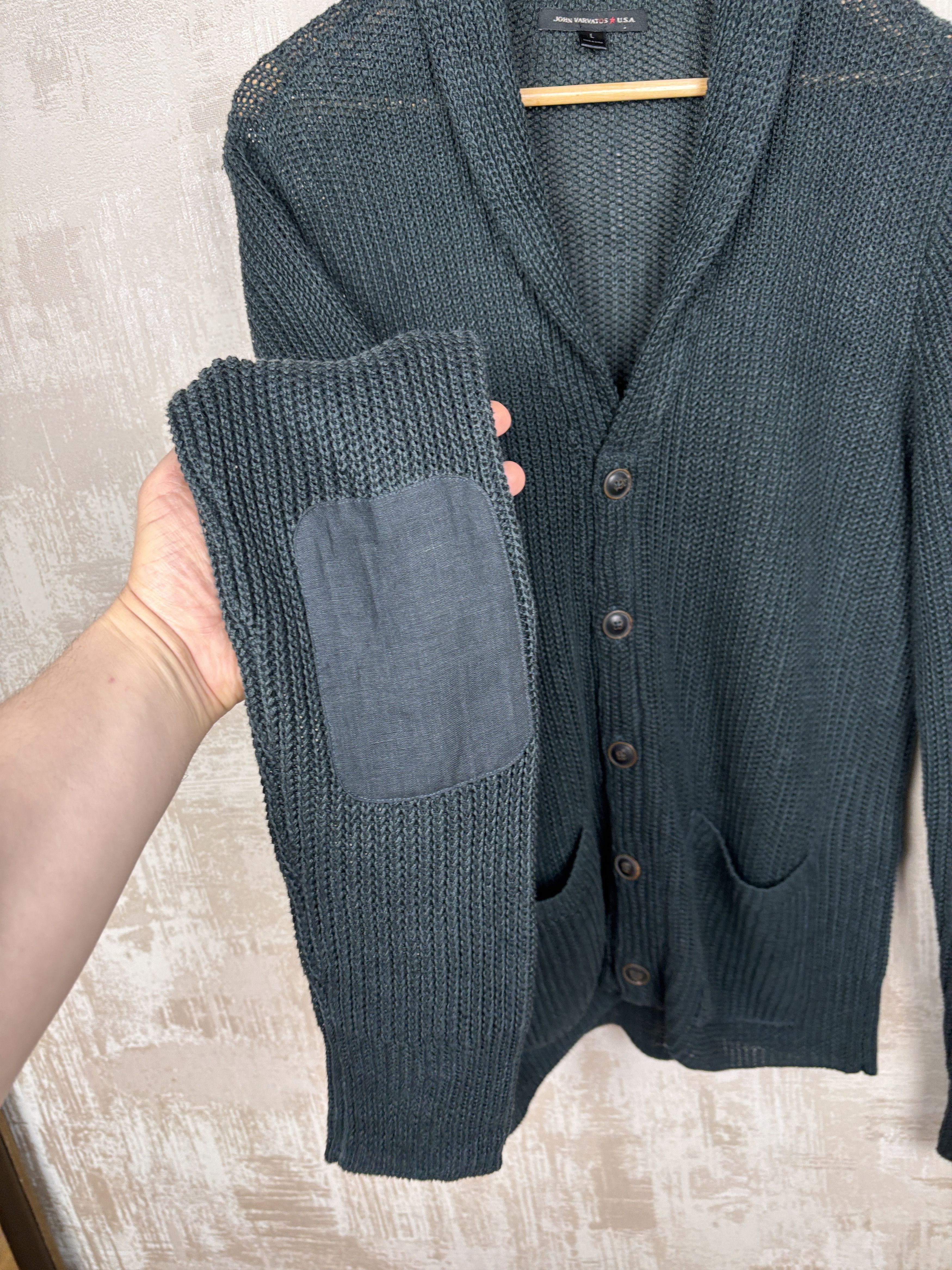 John Varvatos John Varvatos U.S.A. Linen Shawl Collar Cardigan Sweater Size US L / EU 52-54 / 3 - 13 Thumbnail