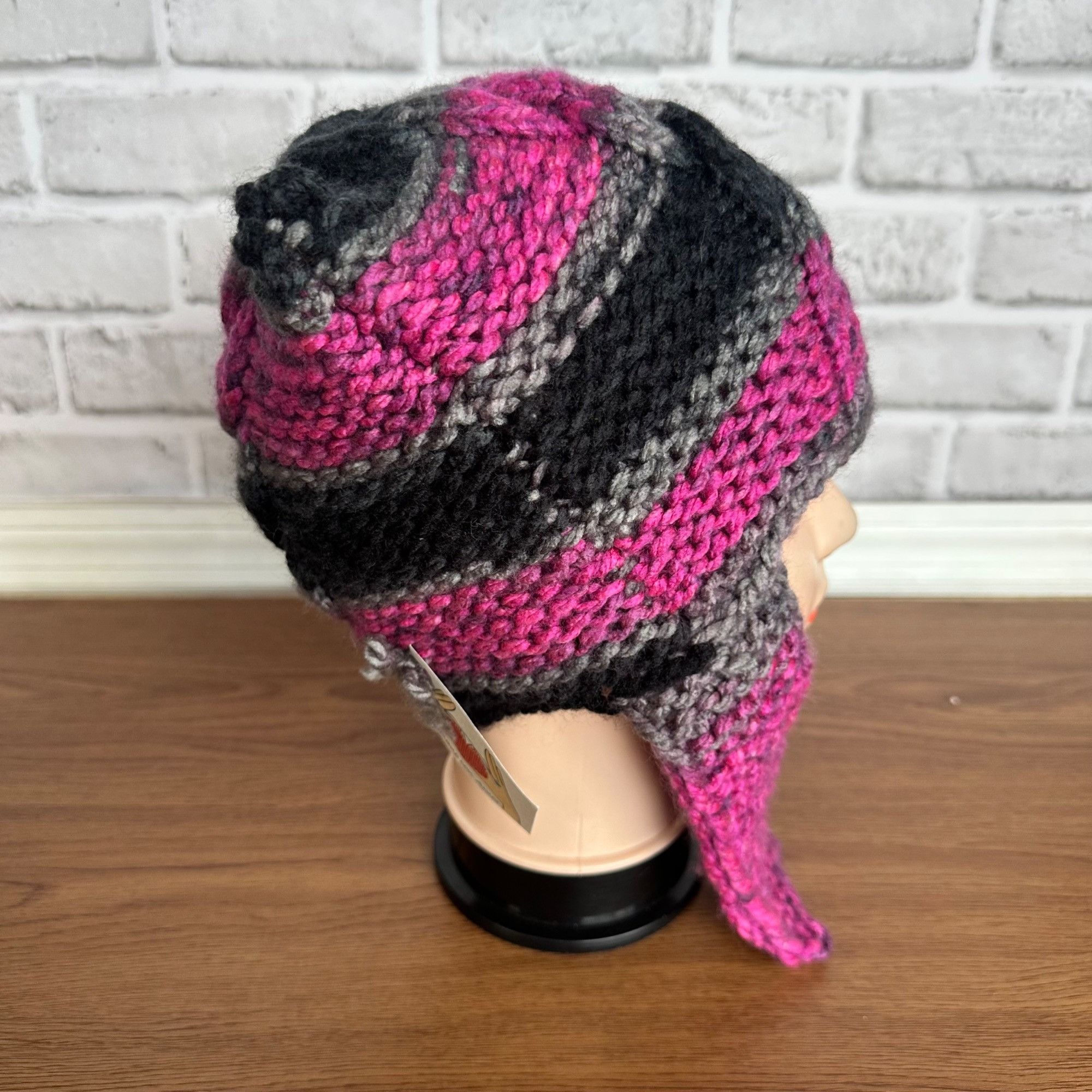 Other ⭐Womens Handmade Pink Cat Ear Beanie Hat Soft Knit Purple Wi Size ONE SIZE - 4 Thumbnail