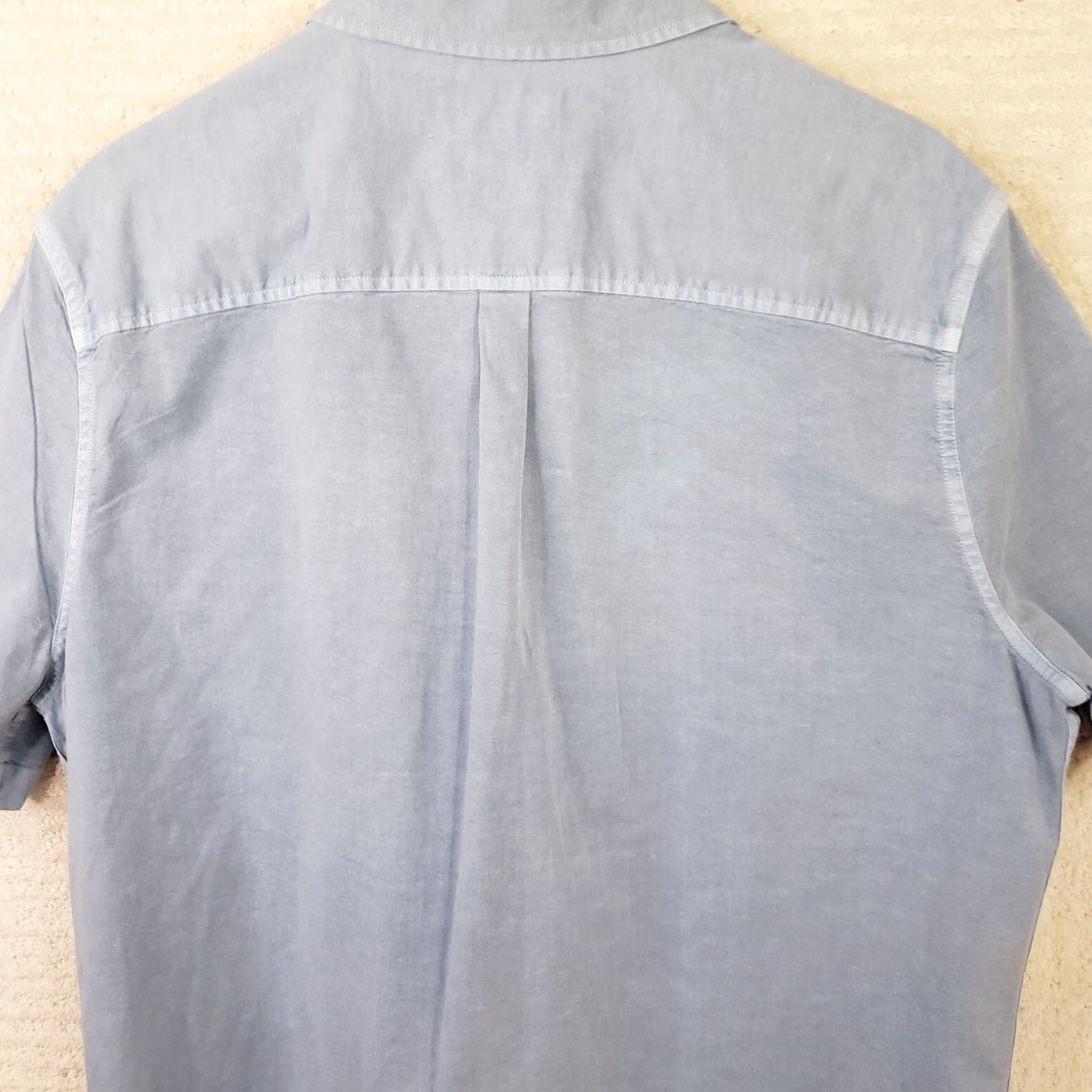 Southern Tide Southern Tide Men L Blue Cotton-Hemp Shirt Short Sleeve Button-Up Size US L / EU 52-54 / 3 - 7 Thumbnail