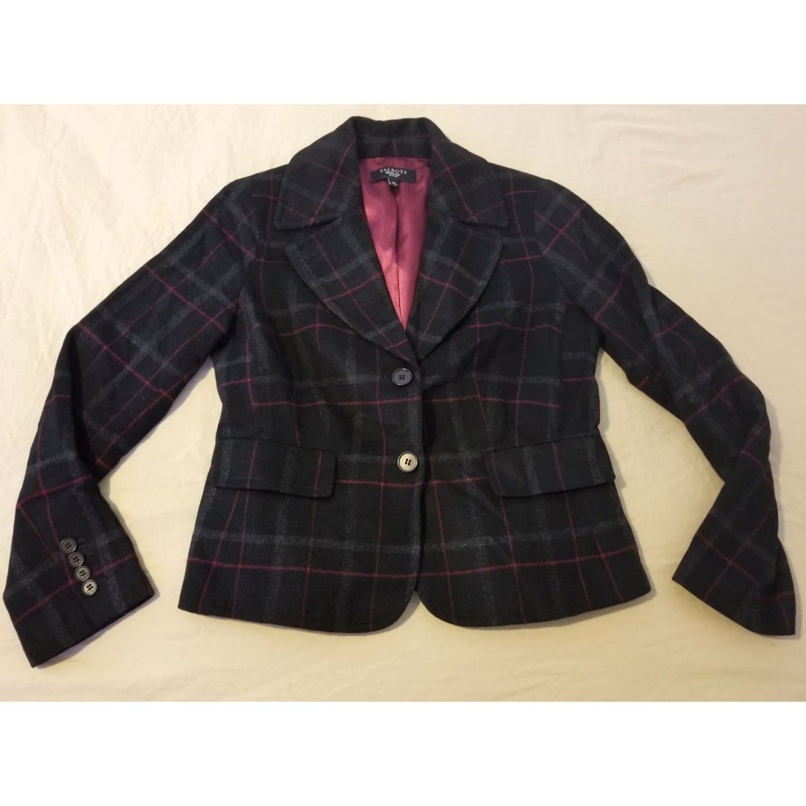 Talbots Talbots Black Wool Blazer Jacket Suit 10P Petite Womens Size 32" / US 10 / IT 46 - 2 Thumbnail