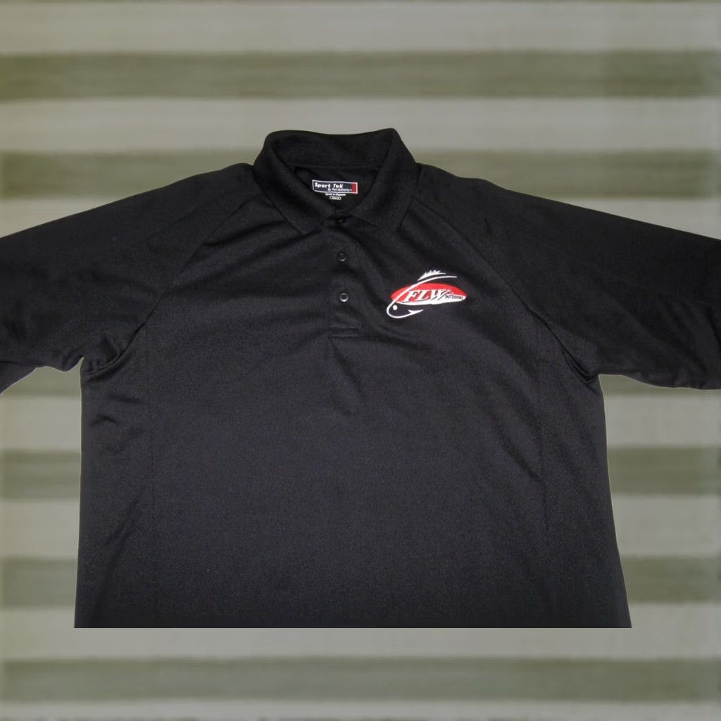 Vintage League Polo Shirt Mens Small FLW MLF Fishing Outdoor Embroidered Black 100% Polyester Shirt Polo Sports Mustang-style Size US S / EU 44-46 / 1 - 1 Thumbnail