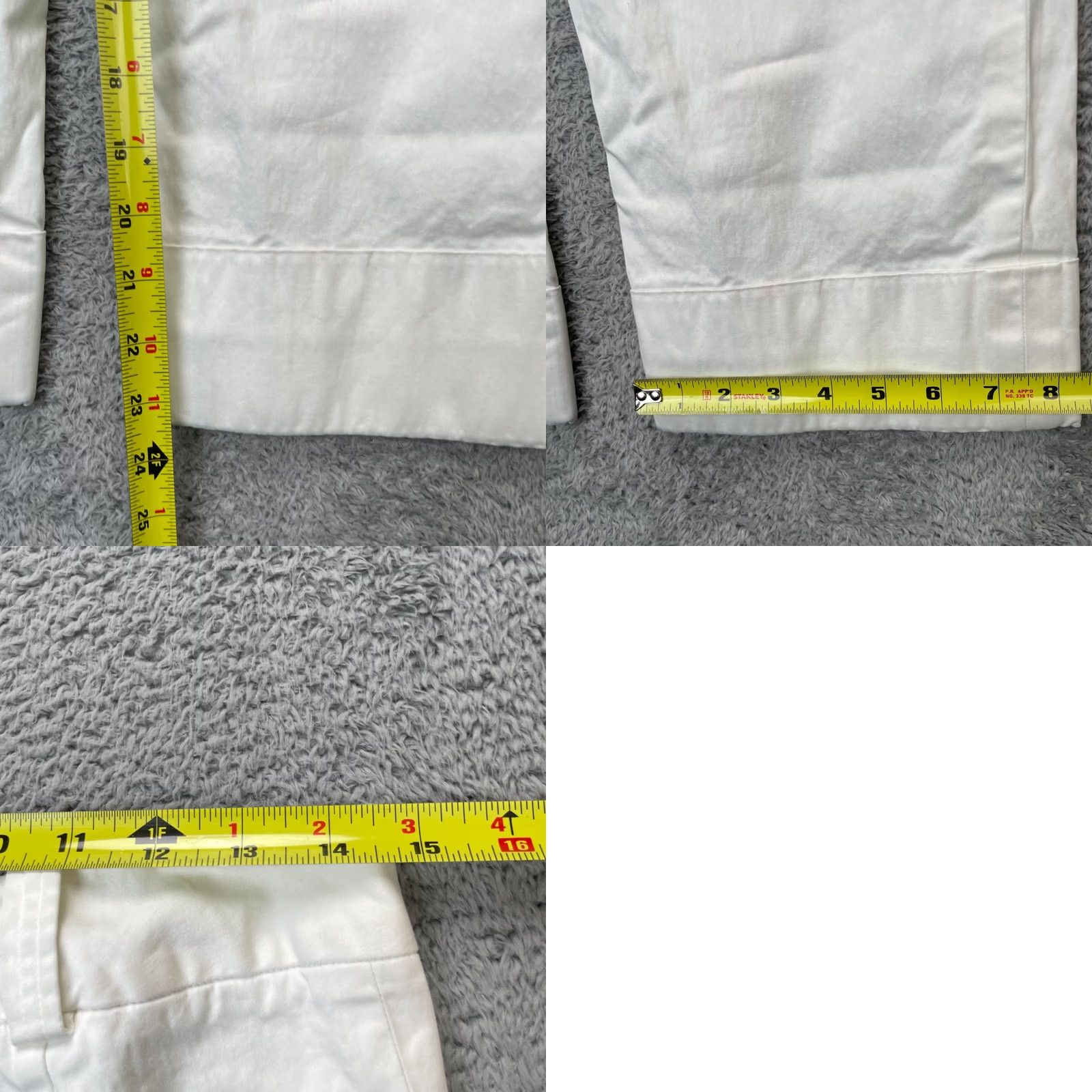 Jil Sander Jil Sander Pants Womens 40 White Cropped Cotton Satin Stretch Casual Classic Size 30" / US 8 / IT 44 - 8 Thumbnail